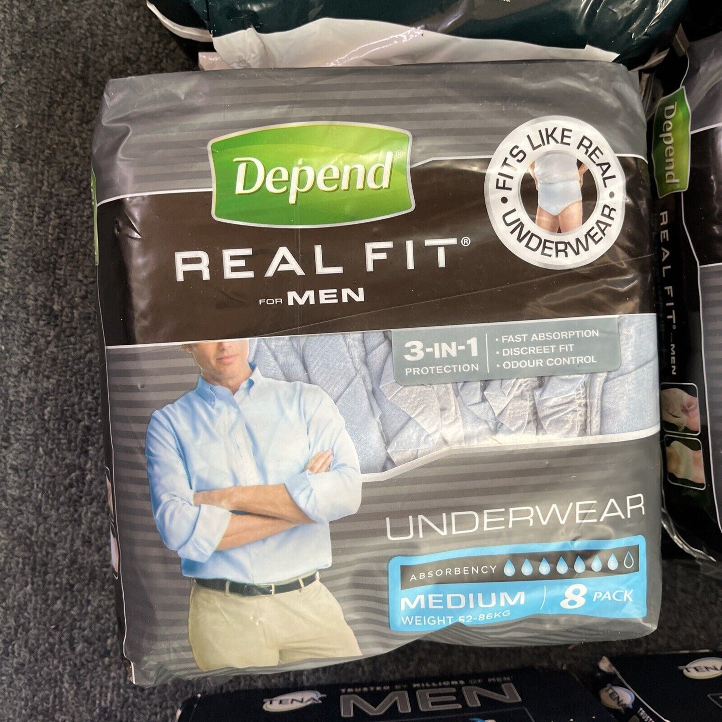 40x men Depend Protective Underwear Medium Fast Absorption Discreet Fit