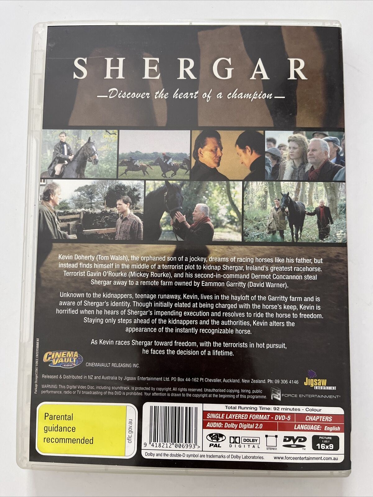 Shergar (DVD, 1999) Ian Holm, Mickey Rourke, David Warner. NEW Region 4