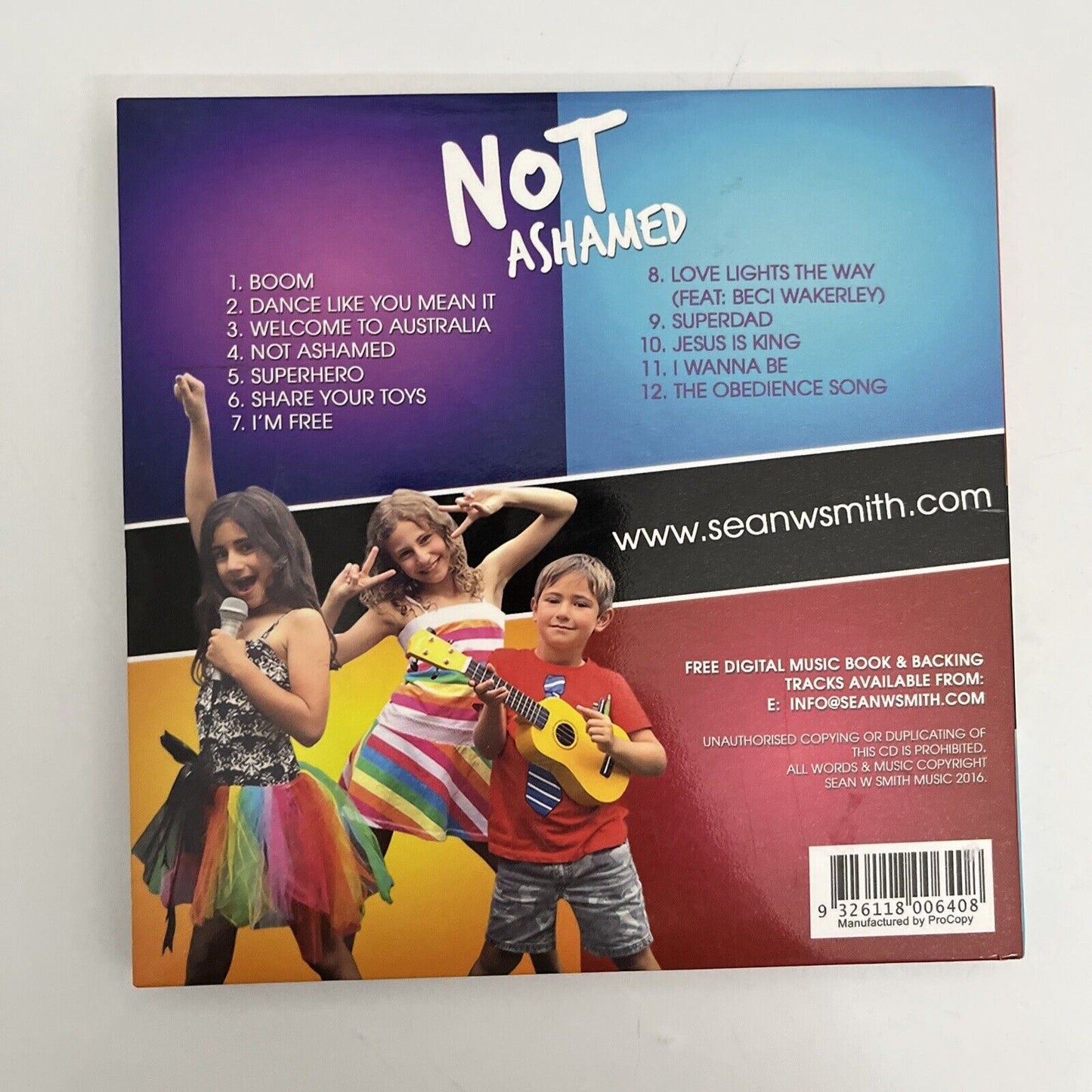 Not Ashamed - Sean W Smith CD 2016 Album