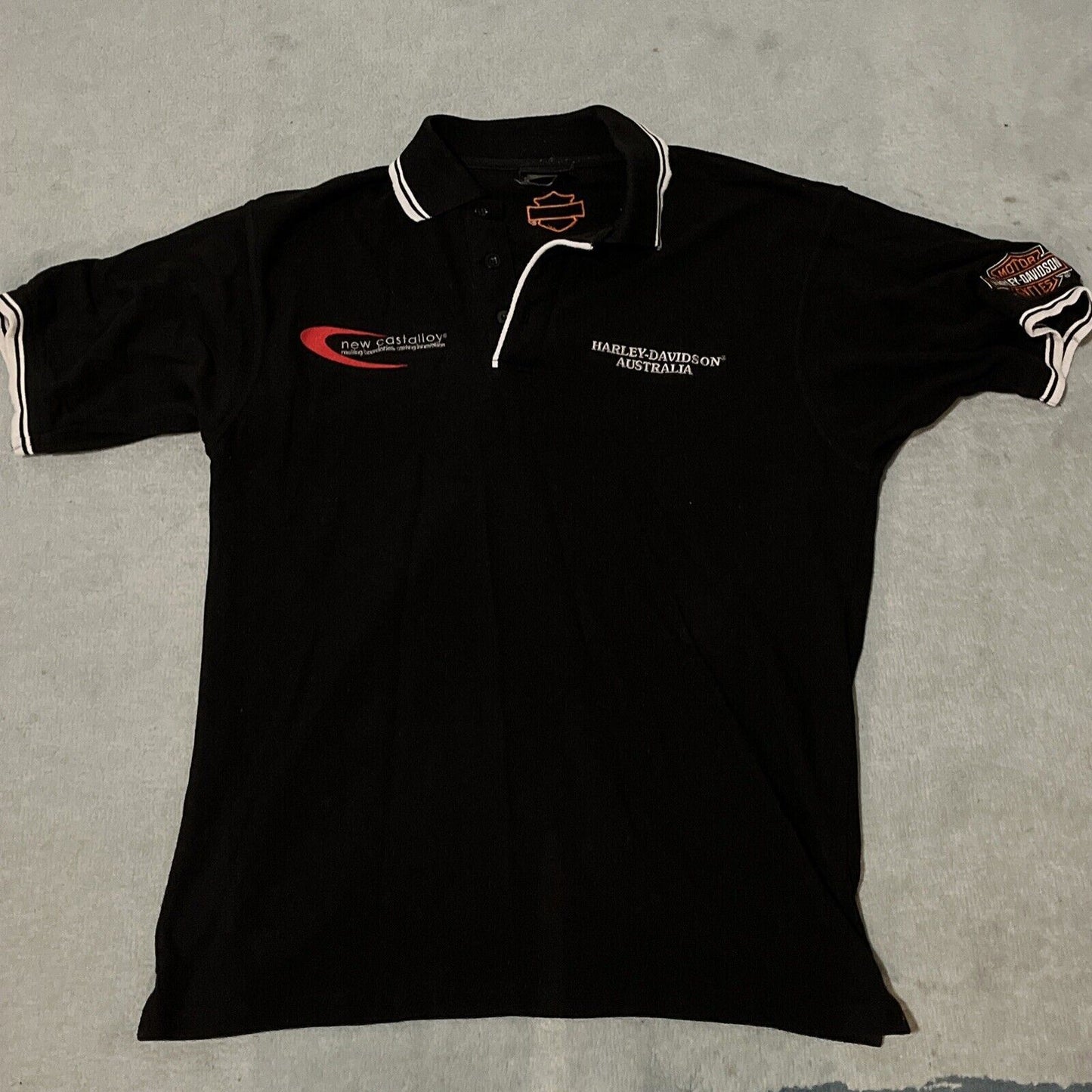 Harley Davidson Australia Castalloy Shirt Short Sleeve Black Large Authentic