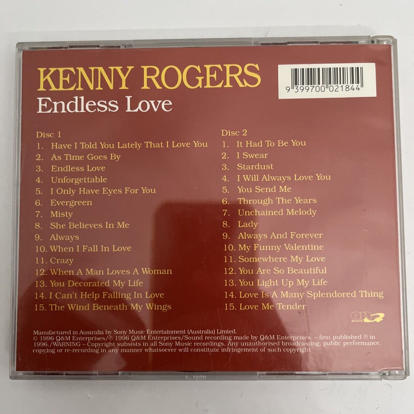 Kenny Rogers - Endless Love (CD, 2-Disc, 1996) Album