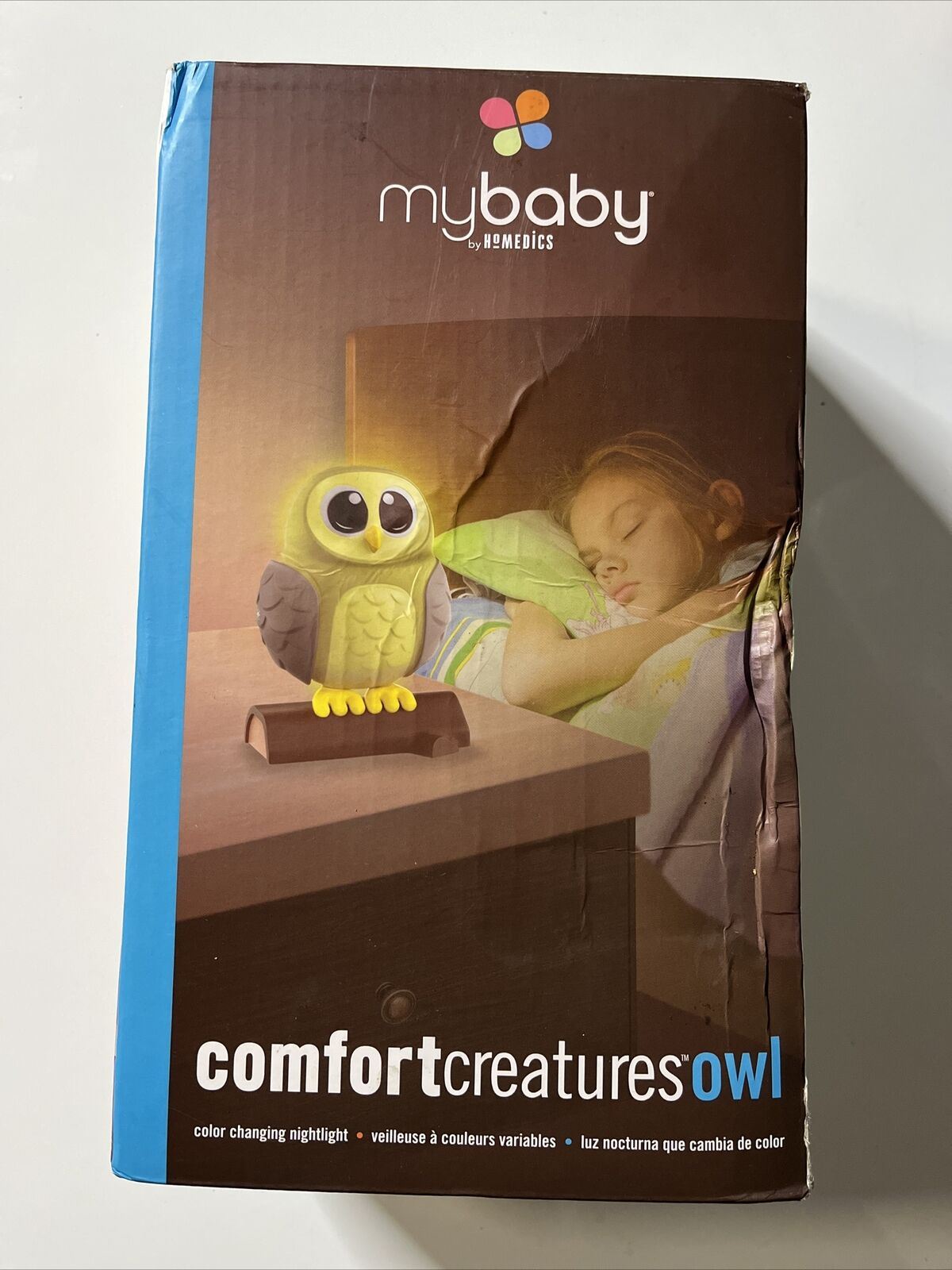 My Baby Homedics Nightlight Owl Sleep Night Light Toddler Kids Bedside Lamp