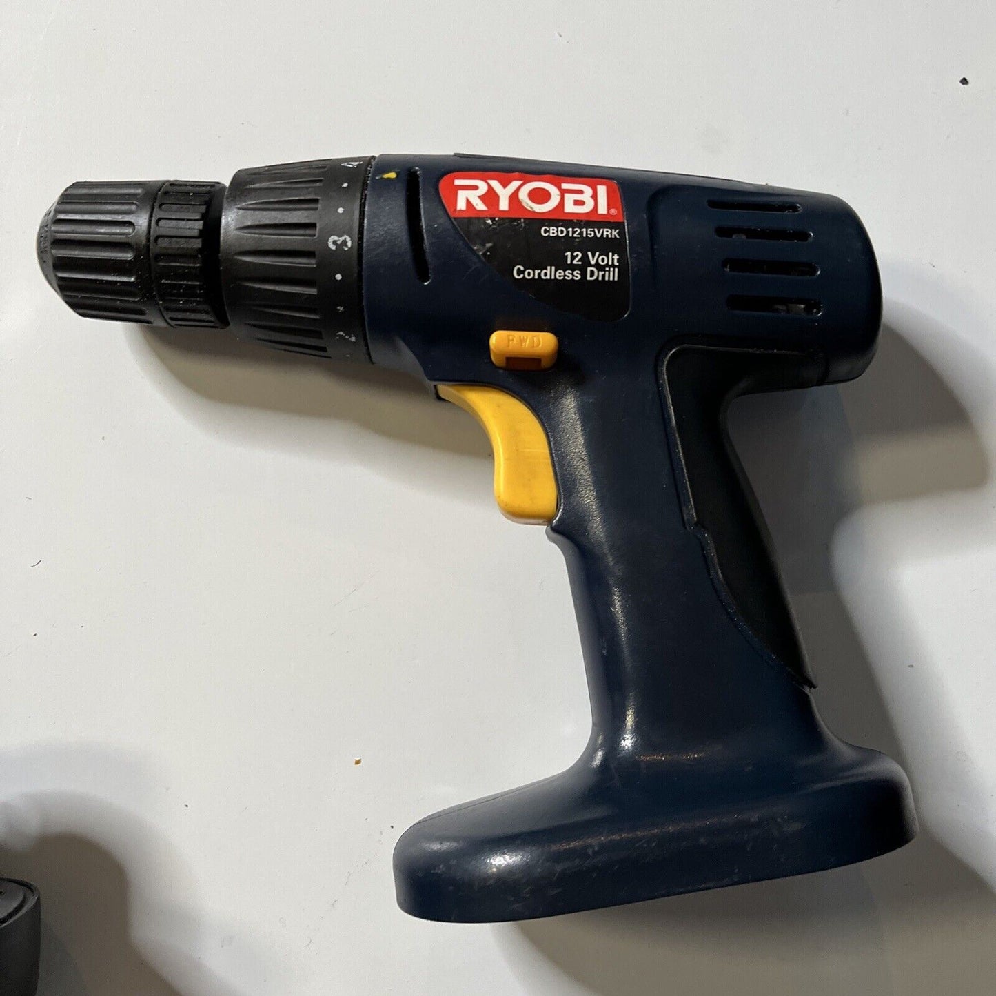 Ryobi 12 Volt Cordless Drill Model CBD1215VRK with 2 Batteries & Charger