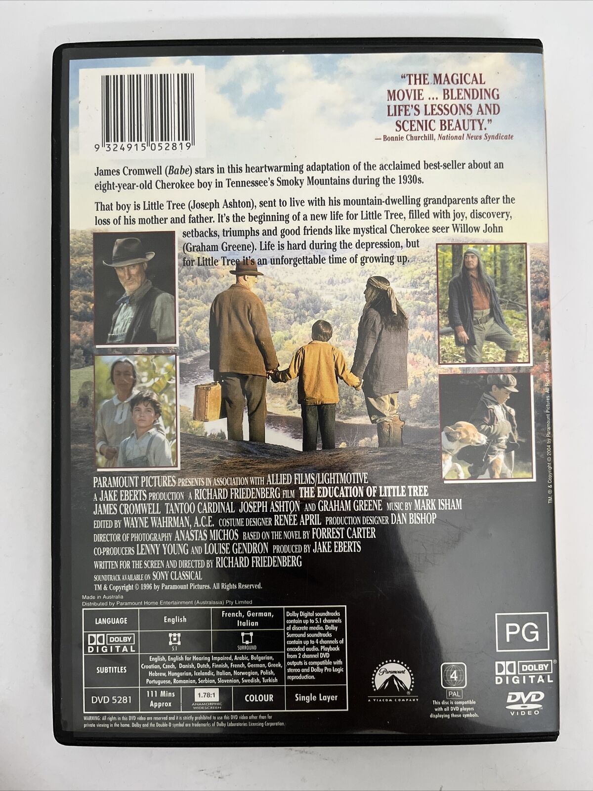 The Education Of Little Tree (DVD, 1996) James Cromwell, Tantoo Cardinal Region4