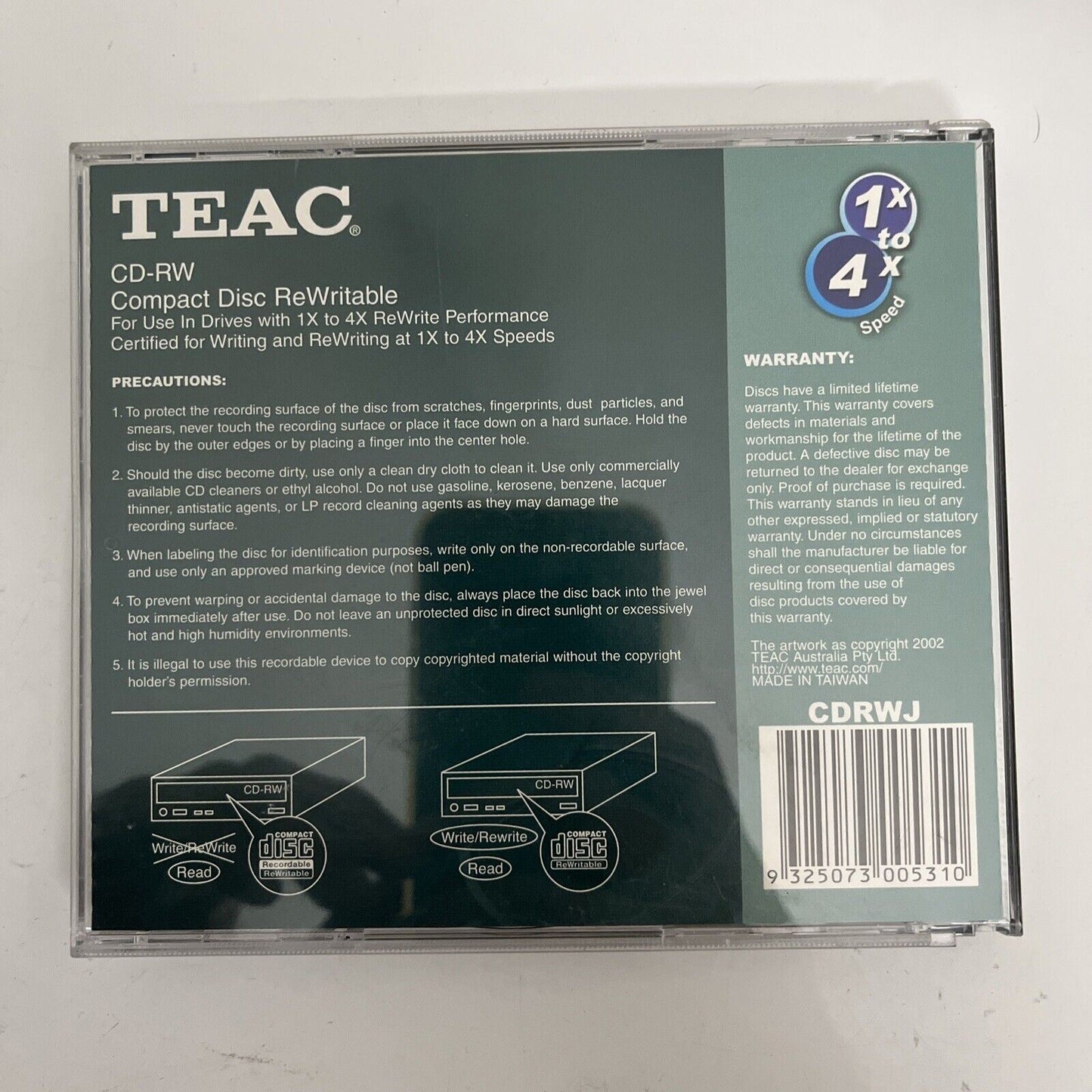 TEAC CD-RW CD Rewritable 700mb 80min CD Sealed New 1x to 4x