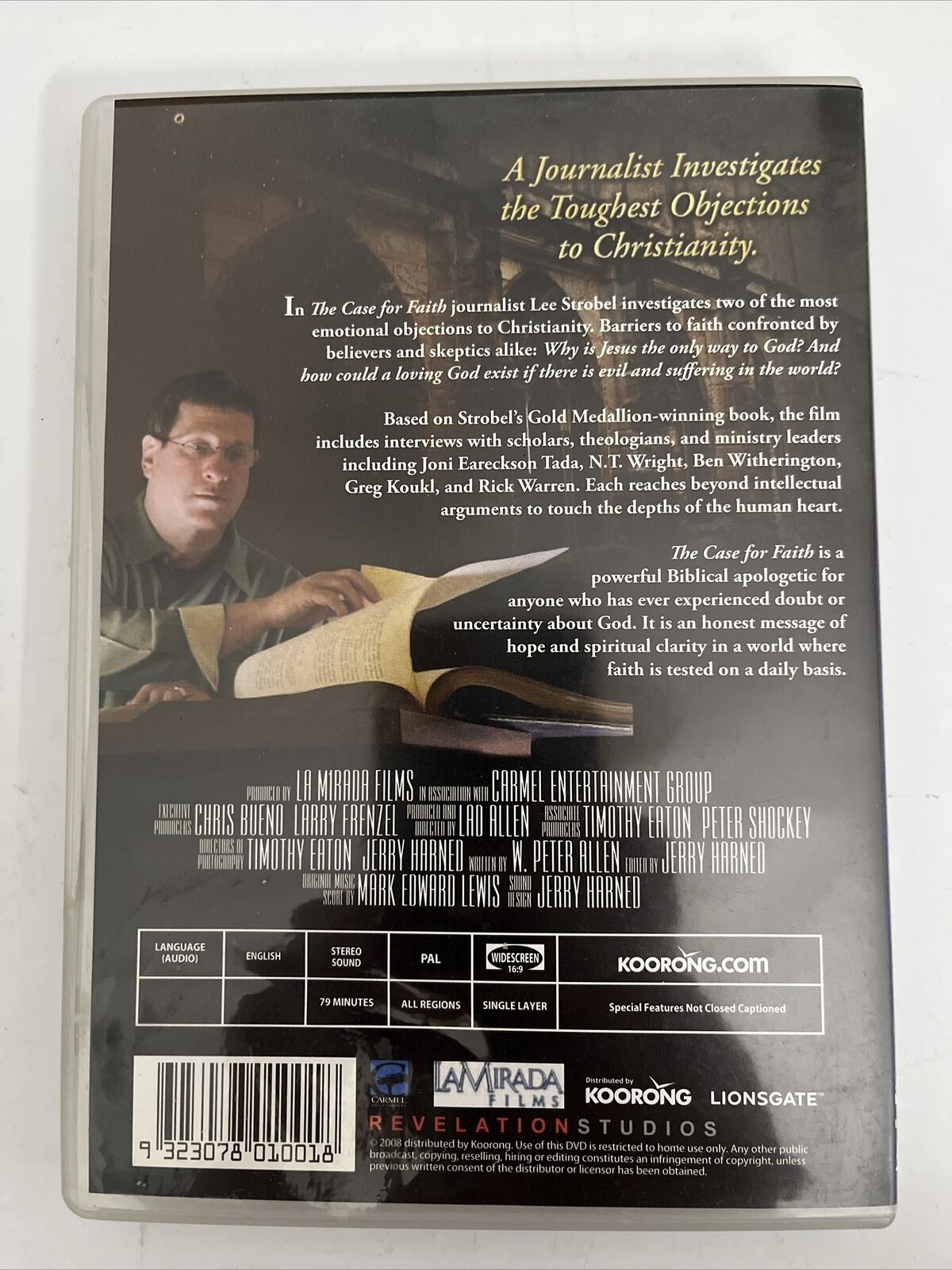 Lee Strobel The Case For Faith - The Film (DVD) All Regions NEW