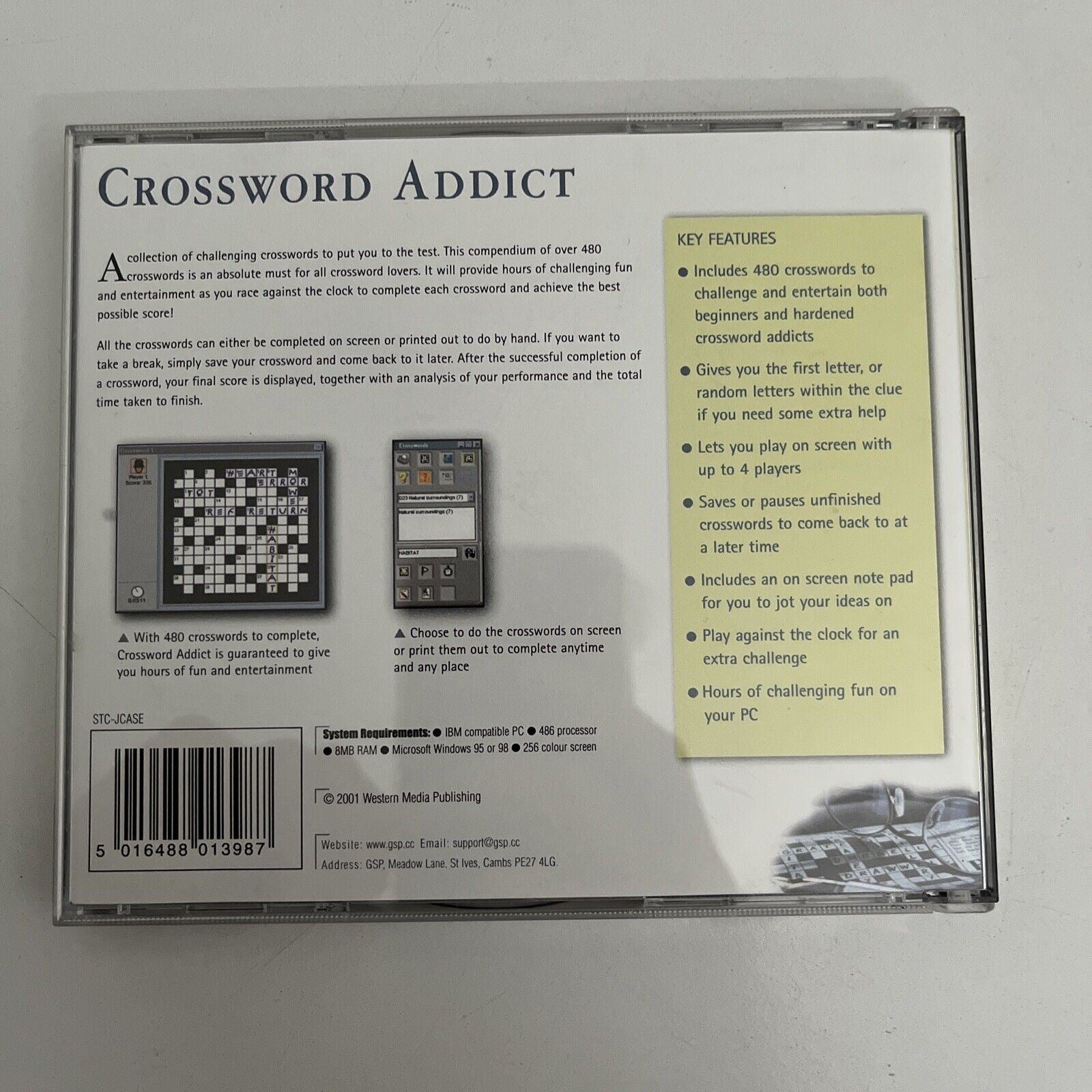 Crossword Addict PC Windows Crossword Puzzle Game Retro Unit