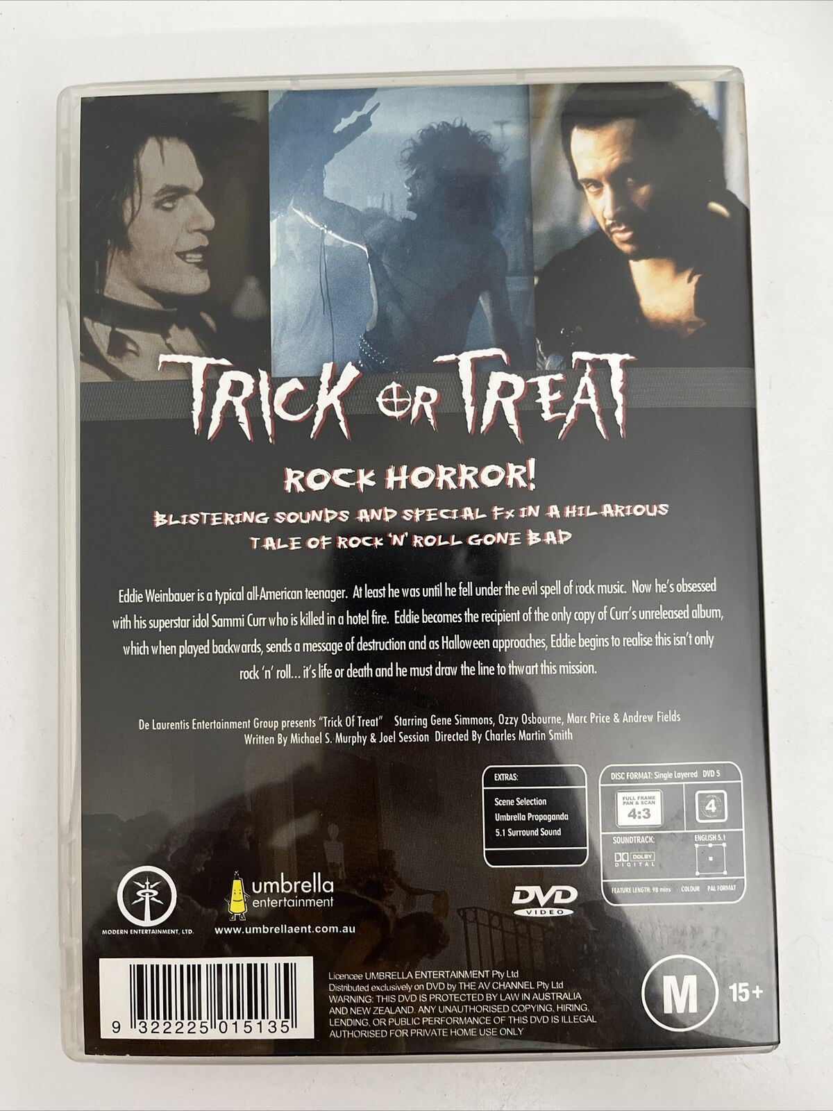 Trick Or Treat (DVD, 1986) Marc Price, Gene Simmons, Ozzy Osbourne. Region 4 NEW