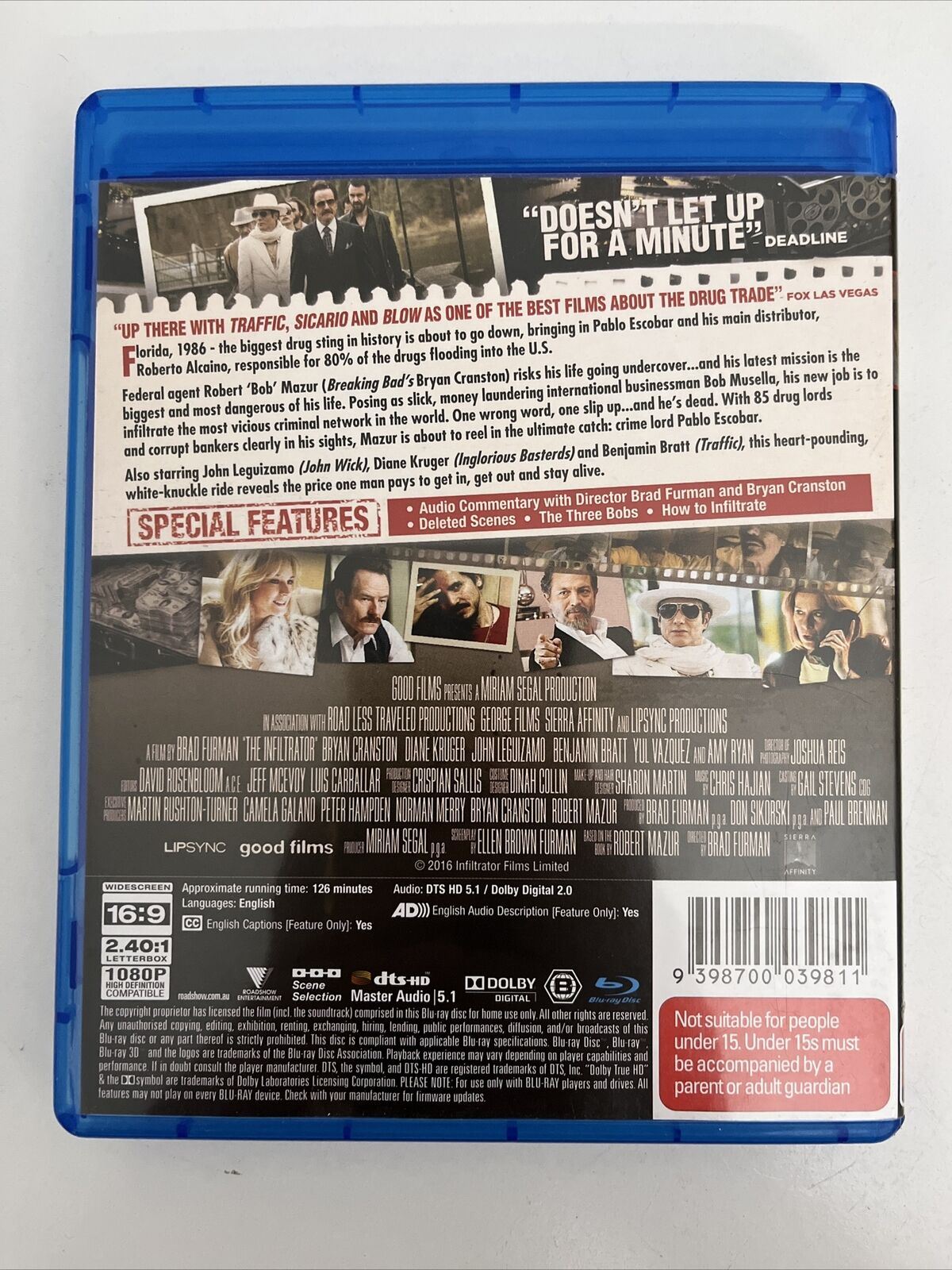The Infiltrator (Blu-ray,2016) Bryan Cranston, Leanne Best, Daniel Mays Region B