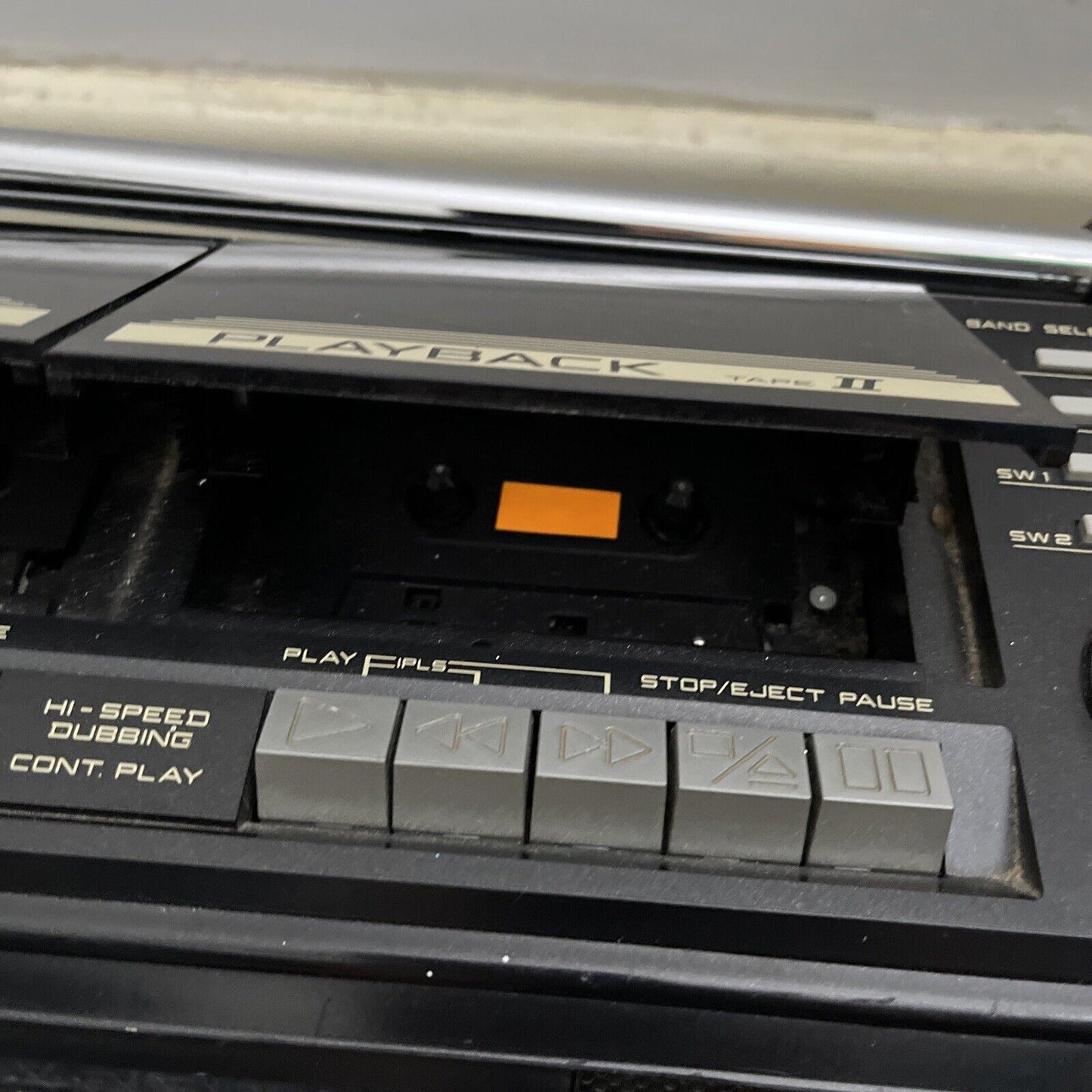 Akai PJ-W30 Boom Box Cassette Stereo AM/FM/SW RadioFor Parts Or Repair
