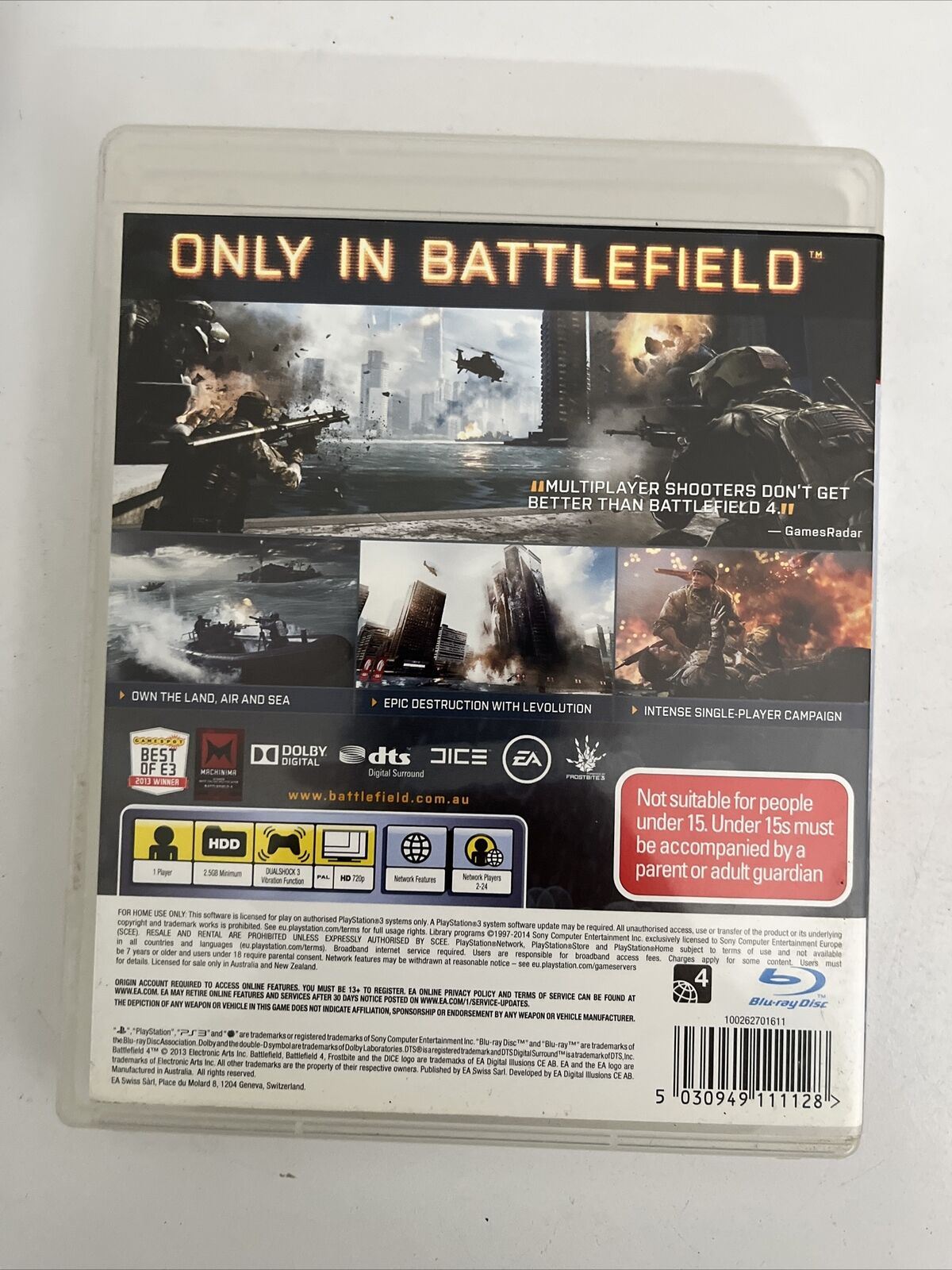 Battlefield 4 - Sony Playstation 3 Complete with Manual