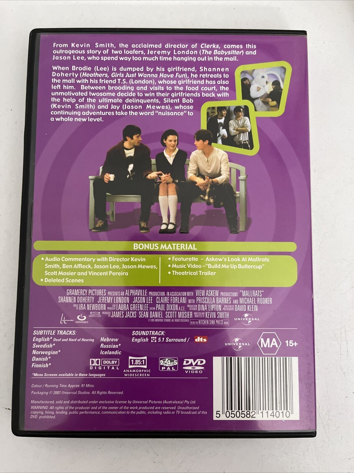 Mallrats - Special Edition (DVD, 1995) Jason Lee, Shannen Doherty. Region 4 NEW