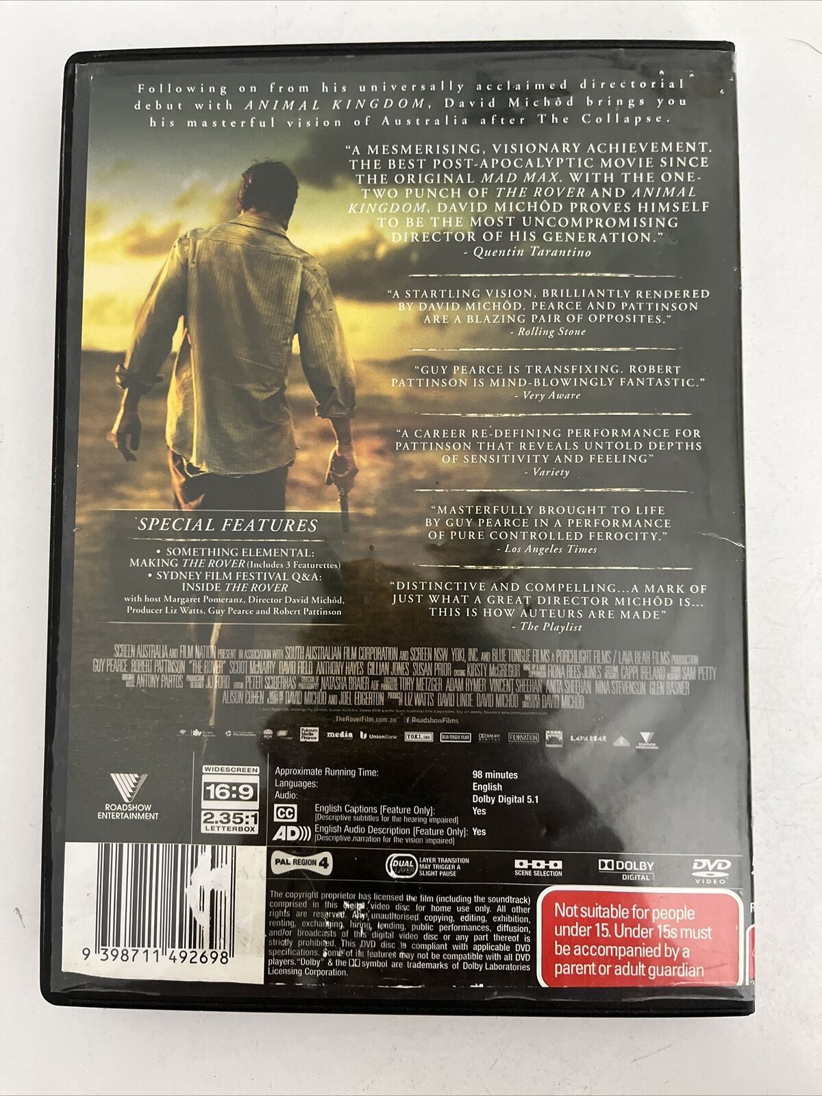 The Rover (DVD, 2014) Guy Pearce, Chan Kien, Robert Pattinson. Region 4