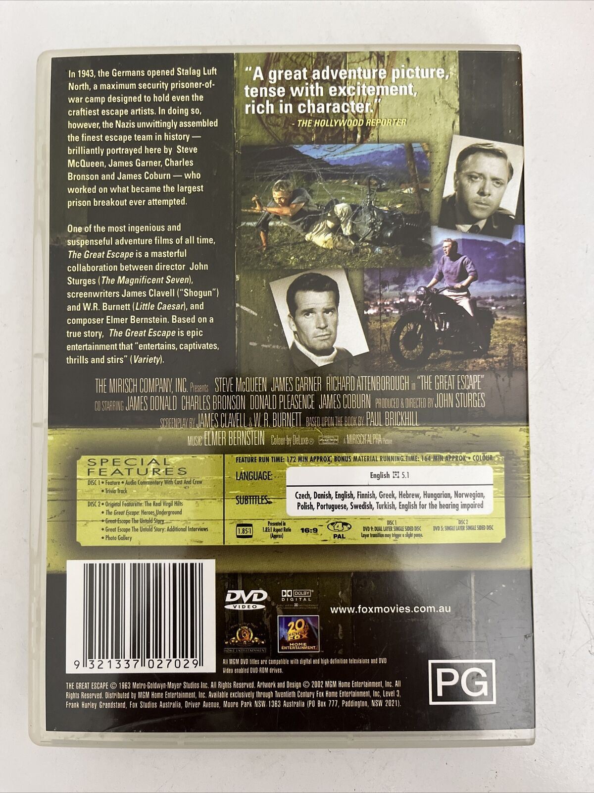 The Great Escape - Special Edition (DVD, 1963) Steve McQueen, James Garner NEW