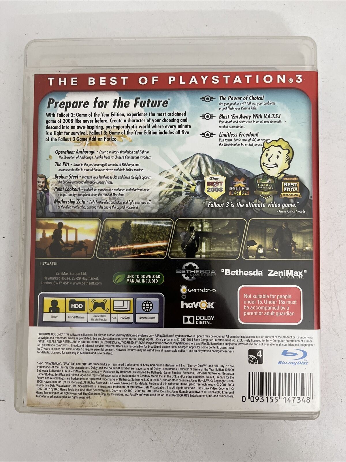 Fallout 3 GOTY Edition - Sony PlayStation 3 PS3 Bethesda RPG Game