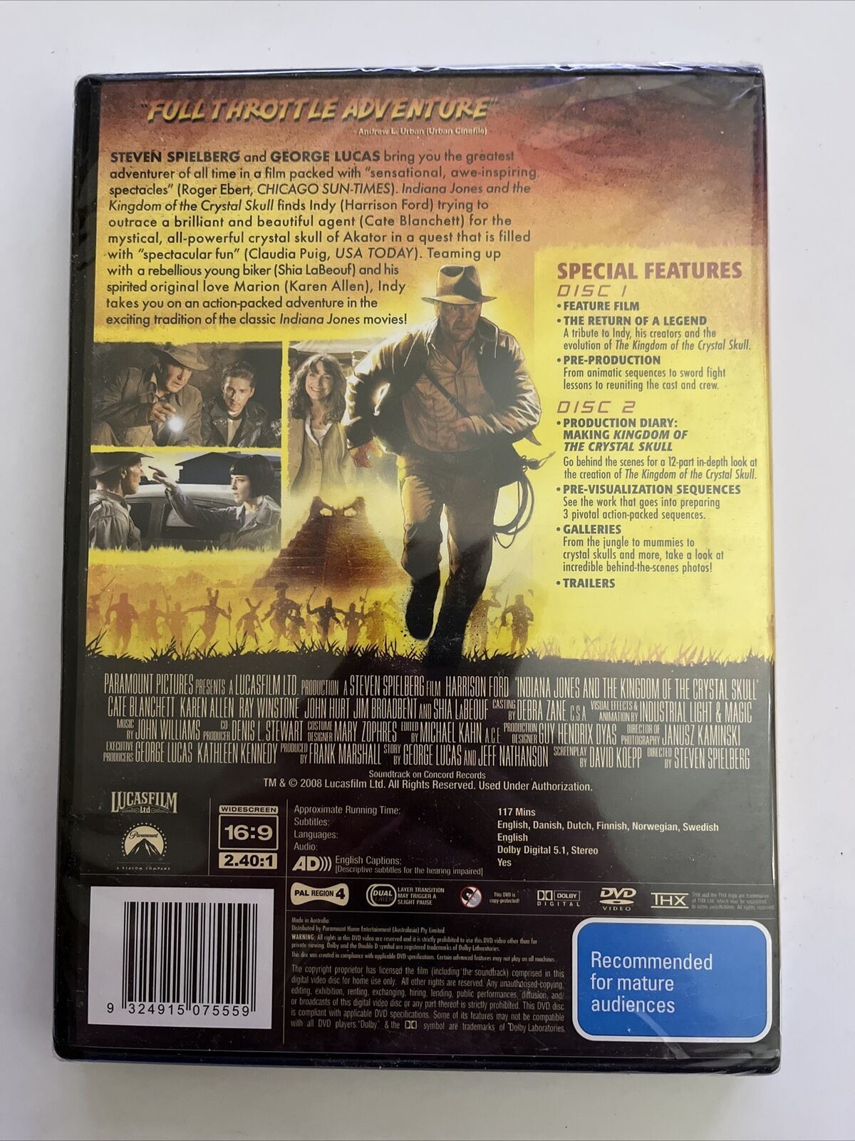 Indiana Jones And The Kingdom Of The Crystal Skull - Special Edition (DVD, 2008)