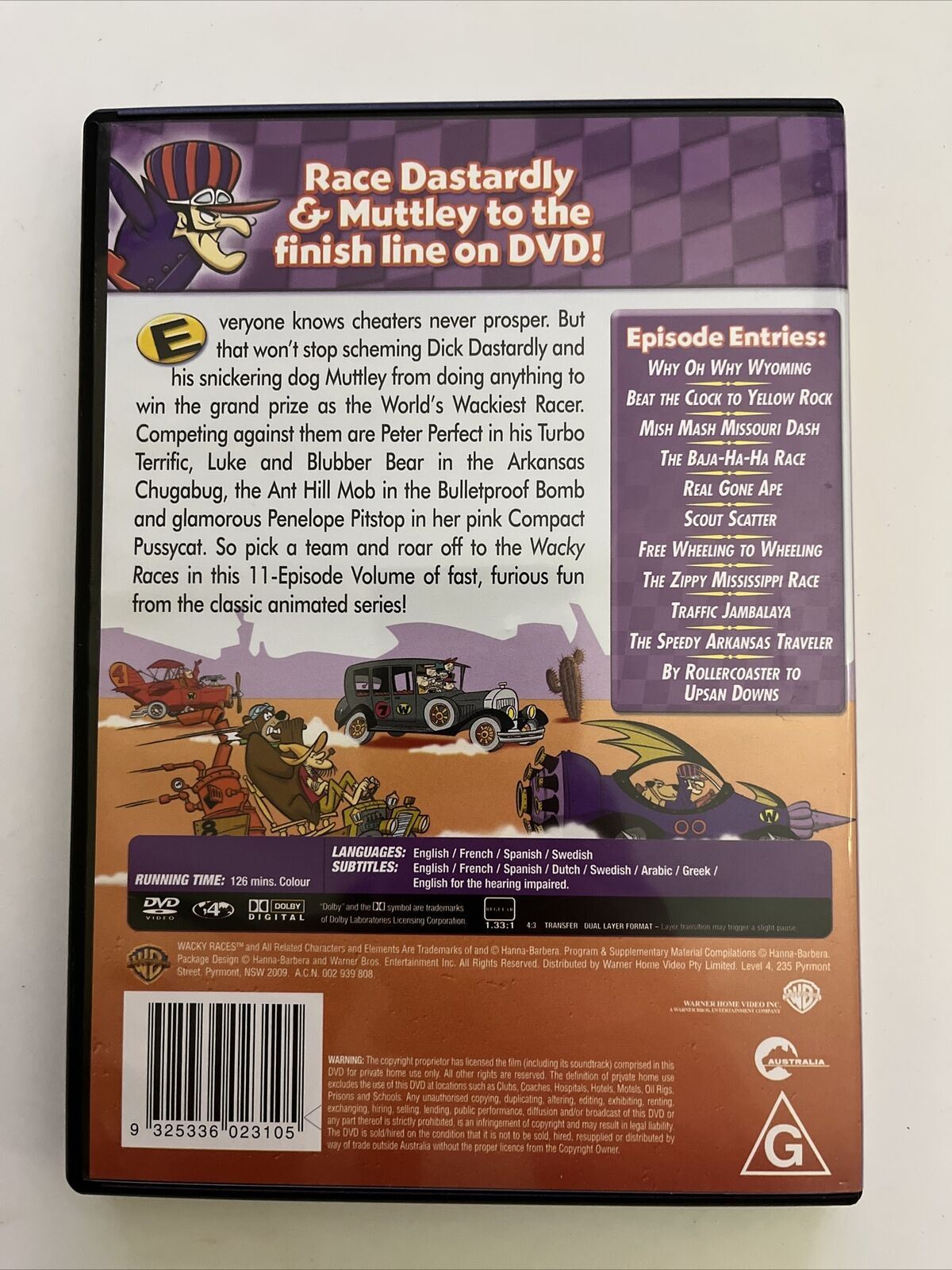 Wacky Races Vol. 1 Wacky Races - Volume 1 (DVD, 1968) Animated Comedy. Region 4 – Retro Unit