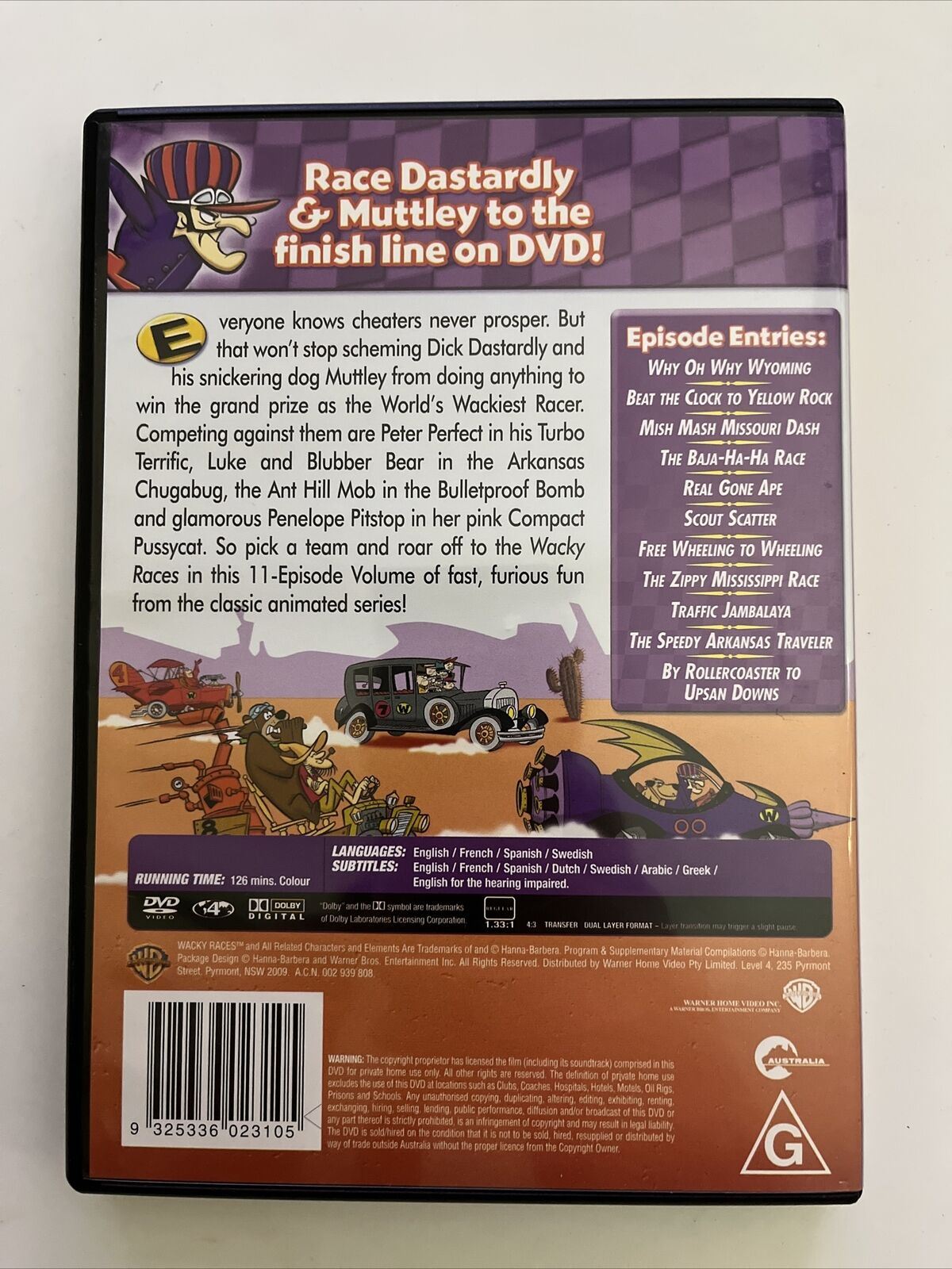 Wacky Races - Volume 1 (DVD, 1968) Animated Comedy. Region 4