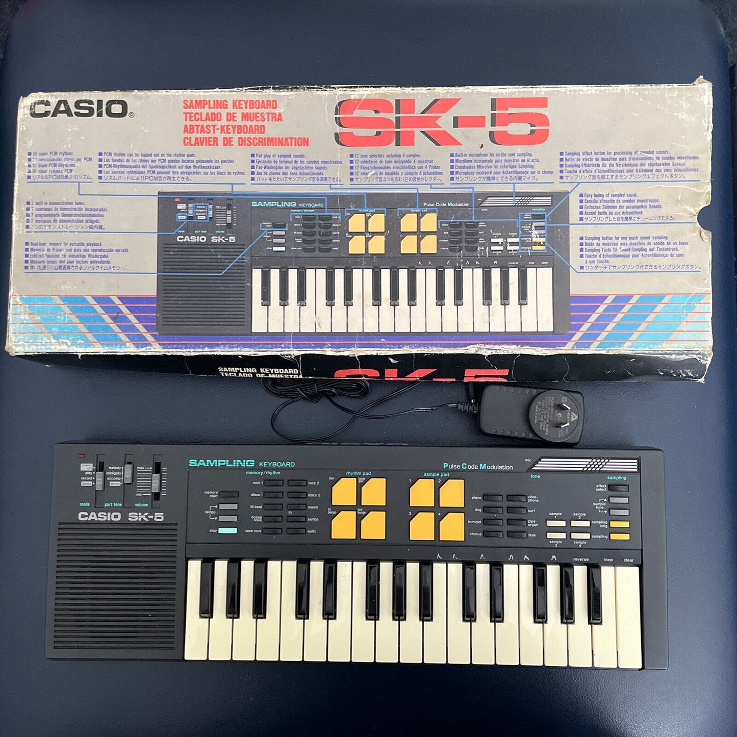 Vintage Casio SK-5 Electronic Sampling Keyboard Built-in Microphone Made Japan