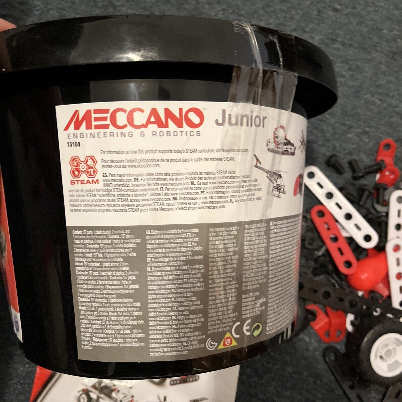 Meccano Junior 150 Pieces Buckets 15104 - Build and Play Australia