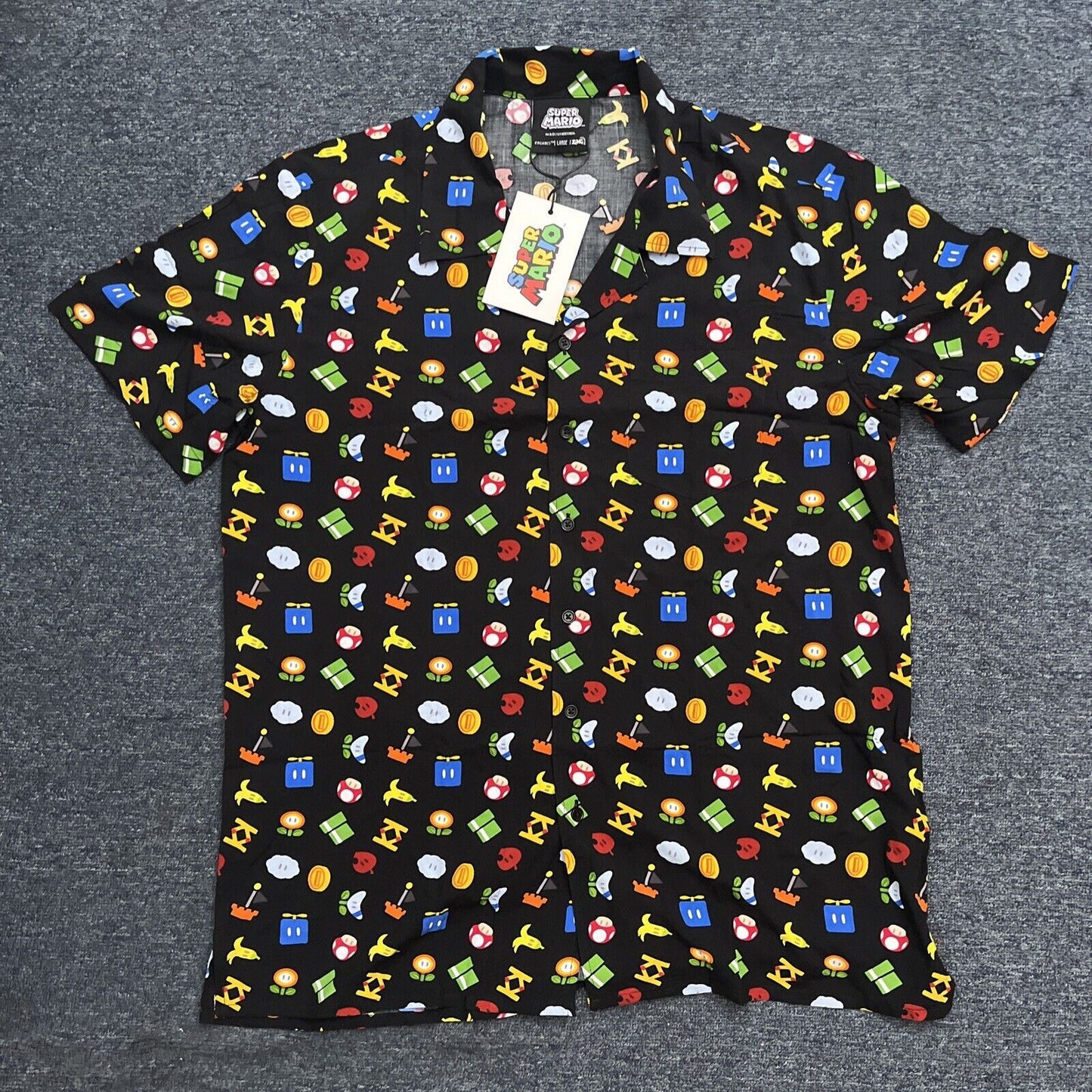 Official Nintendo Super Mario Symbols Shirt Large L Short Sleeve