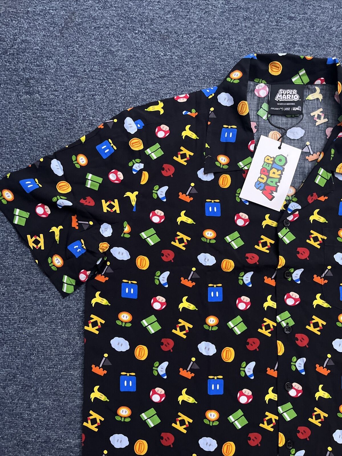 Official Nintendo Super Mario Symbols Shirt Large L Short Sleeve