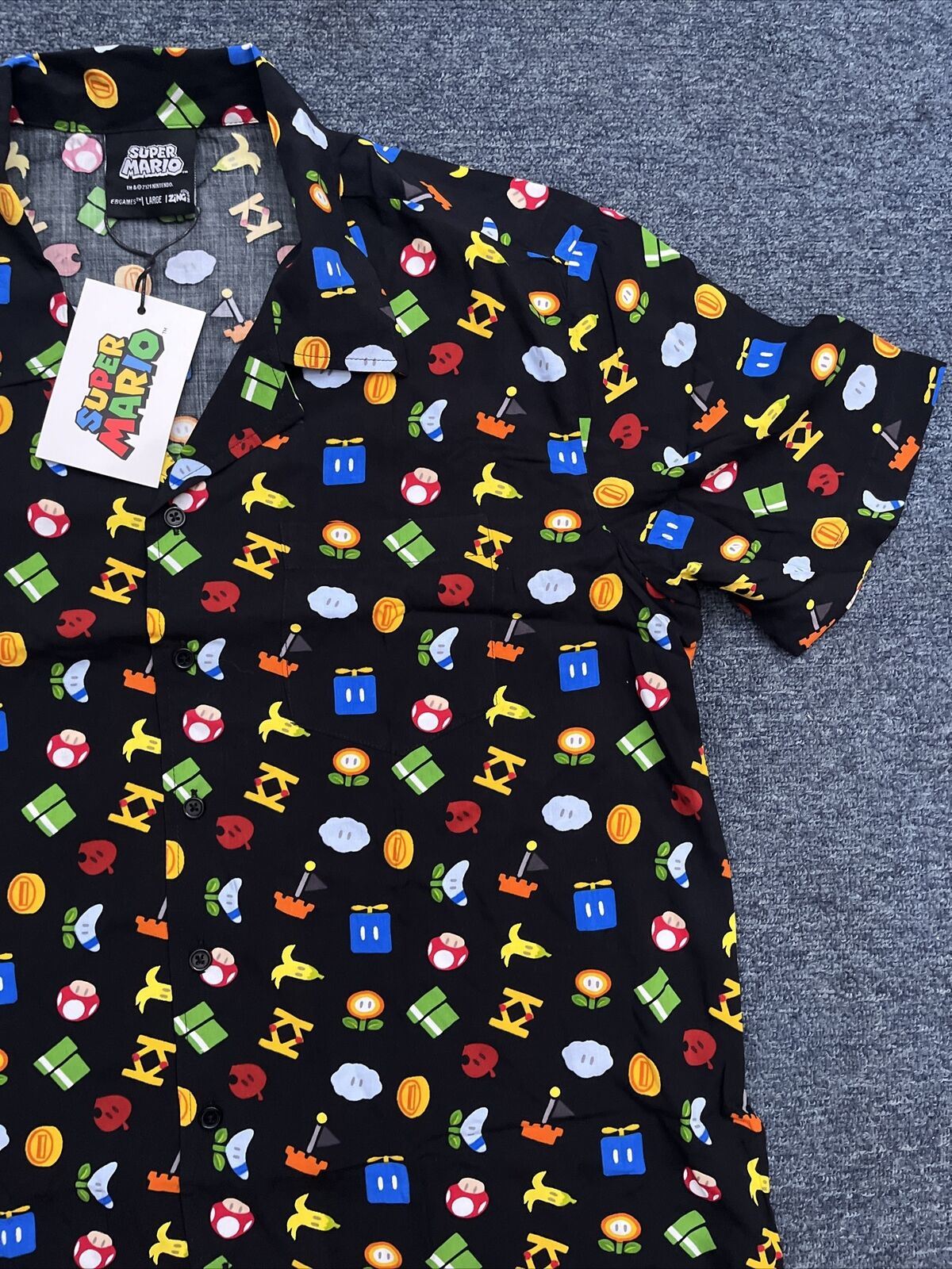 Official Nintendo Super Mario Symbols Shirt Large L Short Sleeve