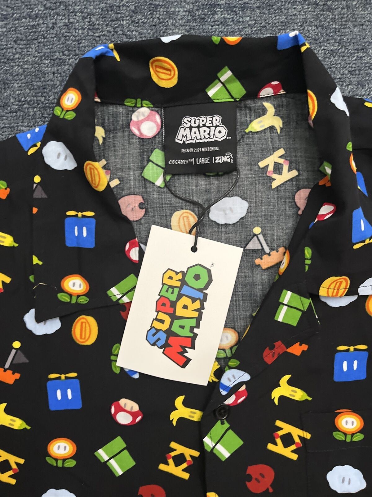 Official Nintendo Super Mario Symbols Shirt Large L Short Sleeve