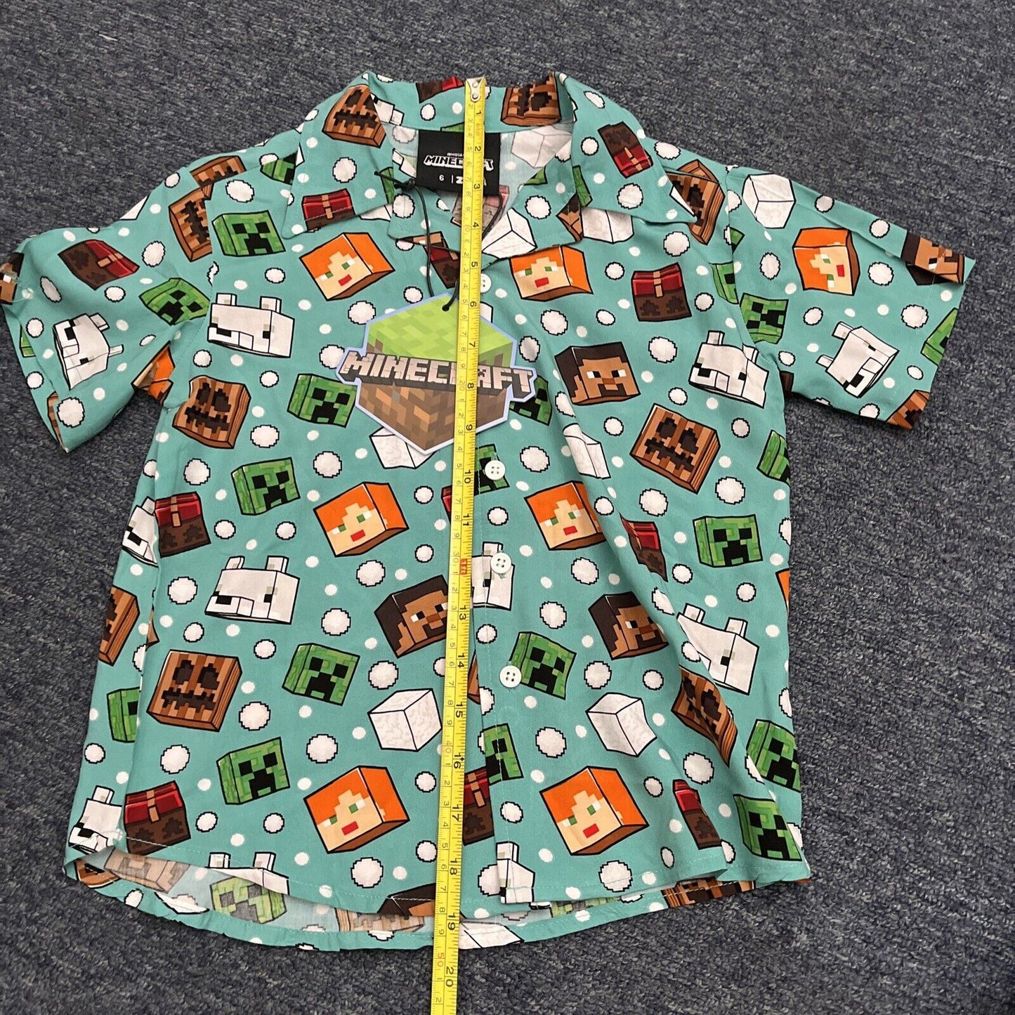 Official Minecraft - Christmas Print Short-Sleeve Kid's T-Shirt Size 6  NEW