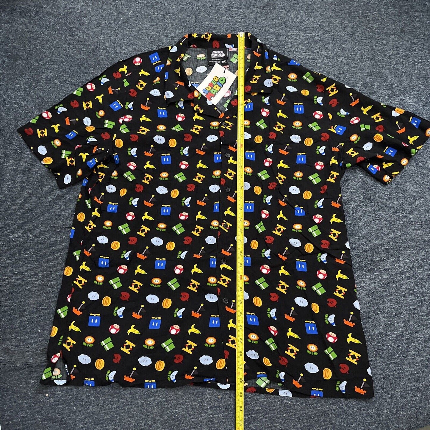 Official Nintendo Super Mario Bros Symbols Short Sleeve Shirt 3X Large NEW