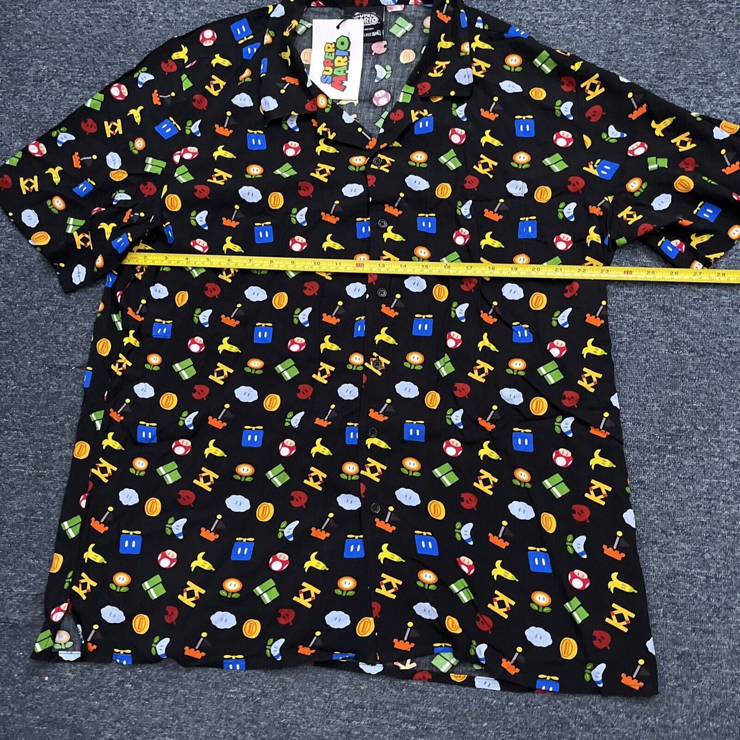 Official Nintendo Super Mario Bros Symbols Short Sleeve Shirt 3X Large NEW