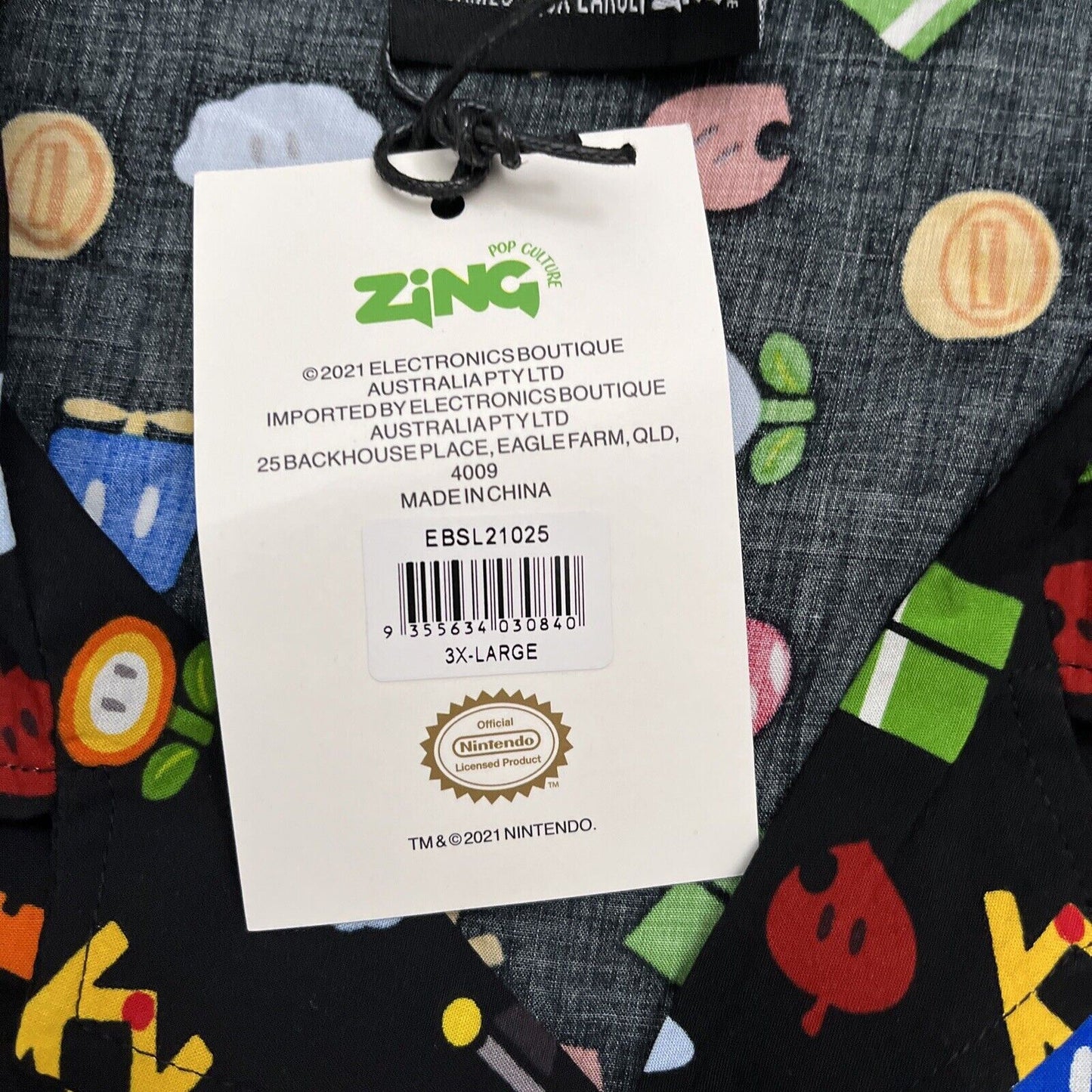 Official Nintendo Super Mario Bros Symbols Short Sleeve Shirt 3X Large NEW