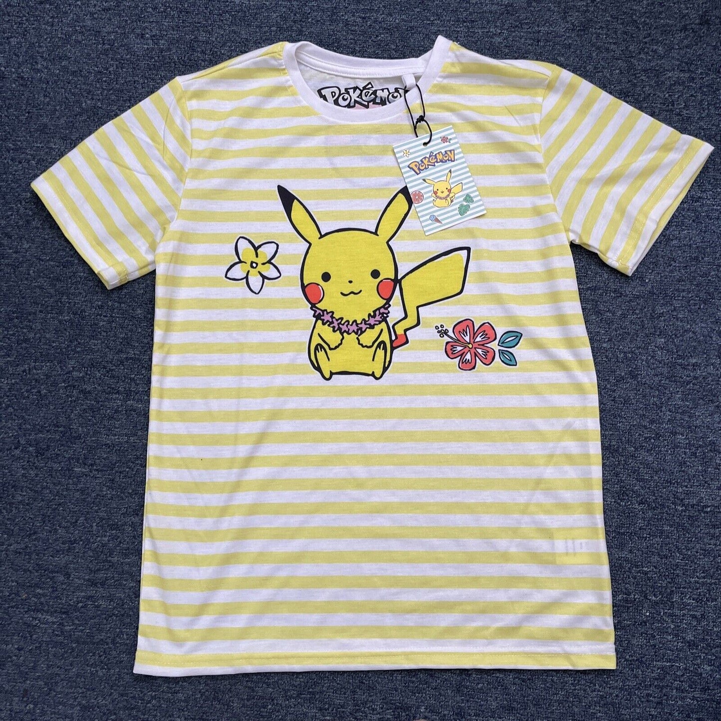 Official Pokemon Pikachu Summer Kids T-Shirt Size 12 NEW