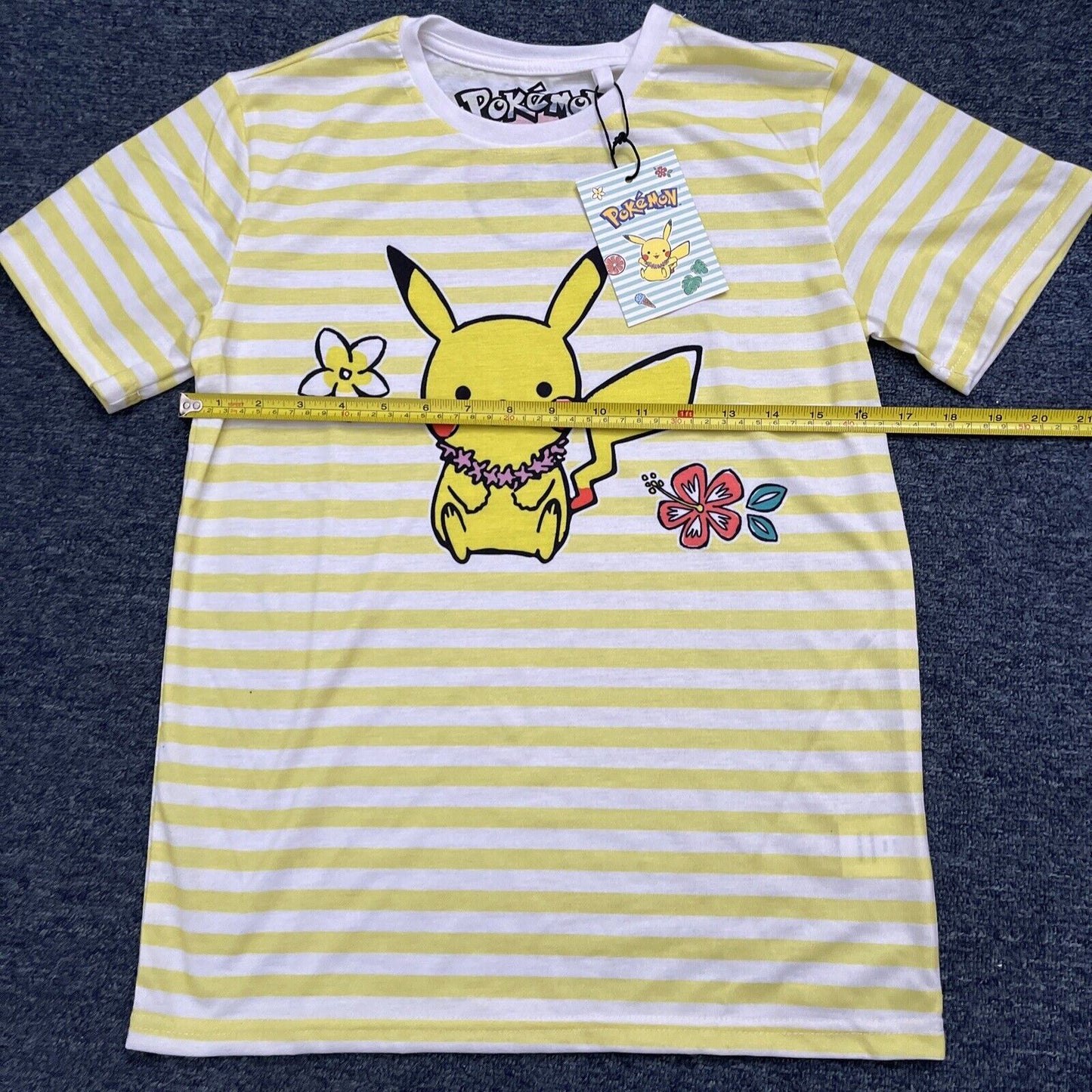 Official Pokemon Pikachu Summer Kids T-Shirt Size 12 NEW