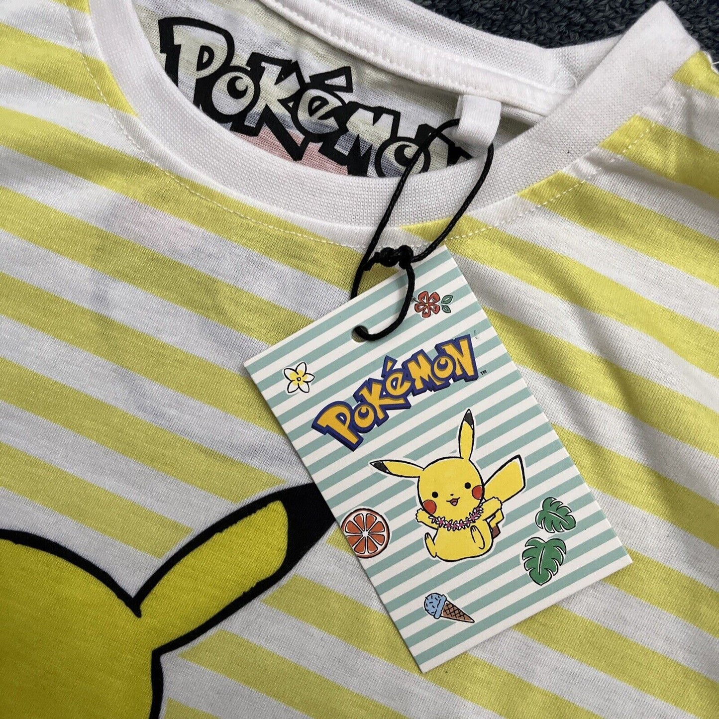 Official Pokemon Pikachu Summer Kids T-Shirt Size 12 NEW