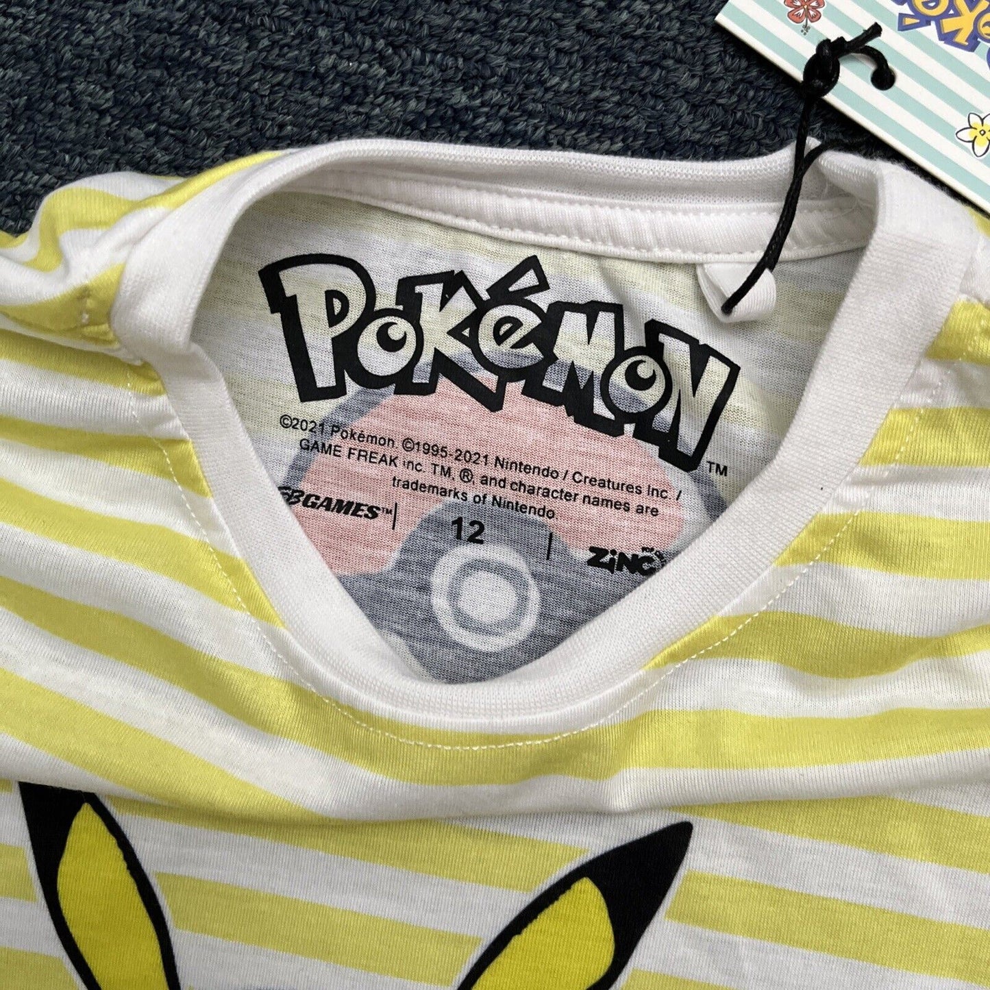 Official Pokemon Pikachu Summer Kids T-Shirt Size 12 NEW