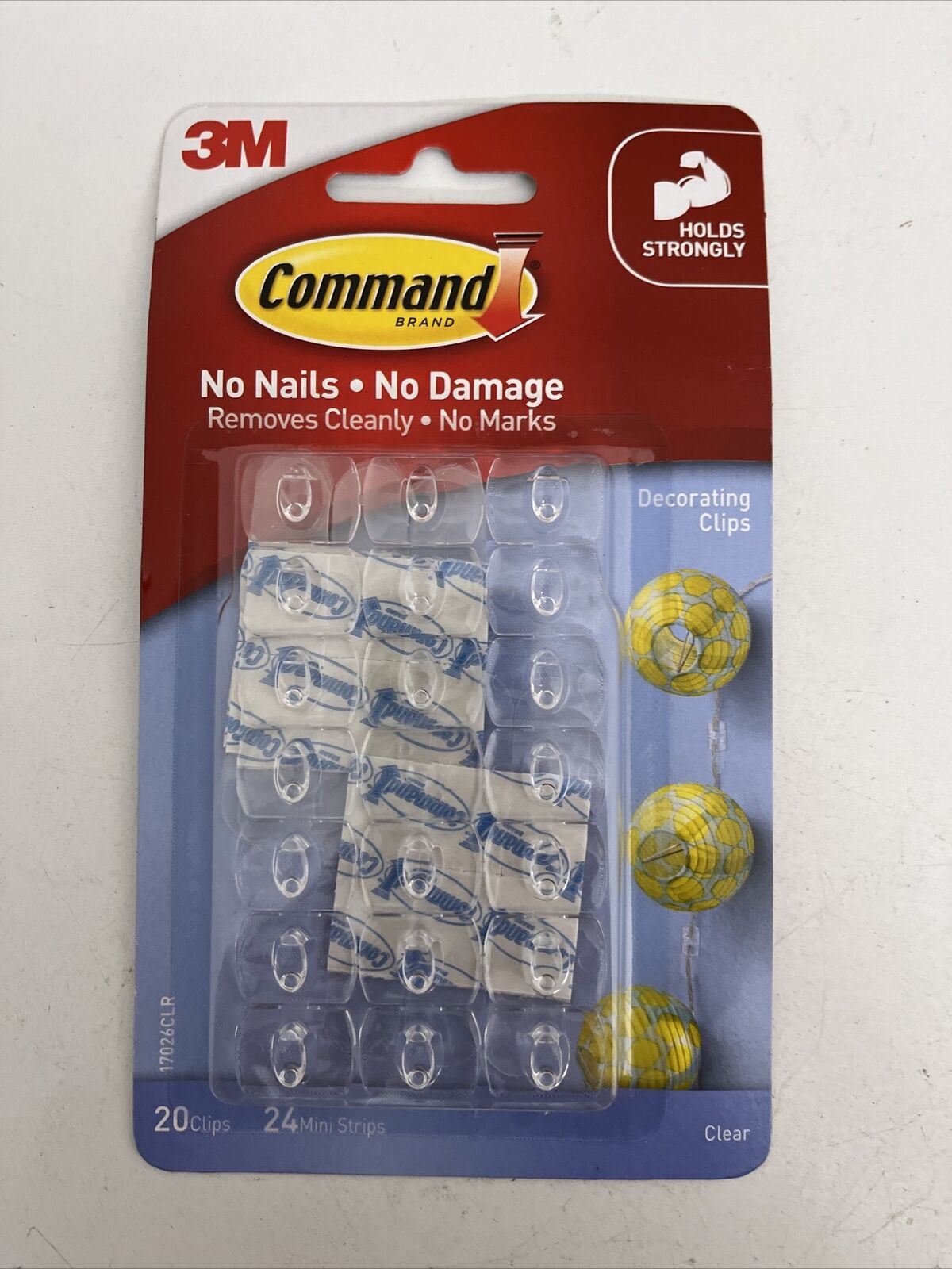 NEW 2x Command 3M Clear Mini Decorating Clips Hooks Pack 20