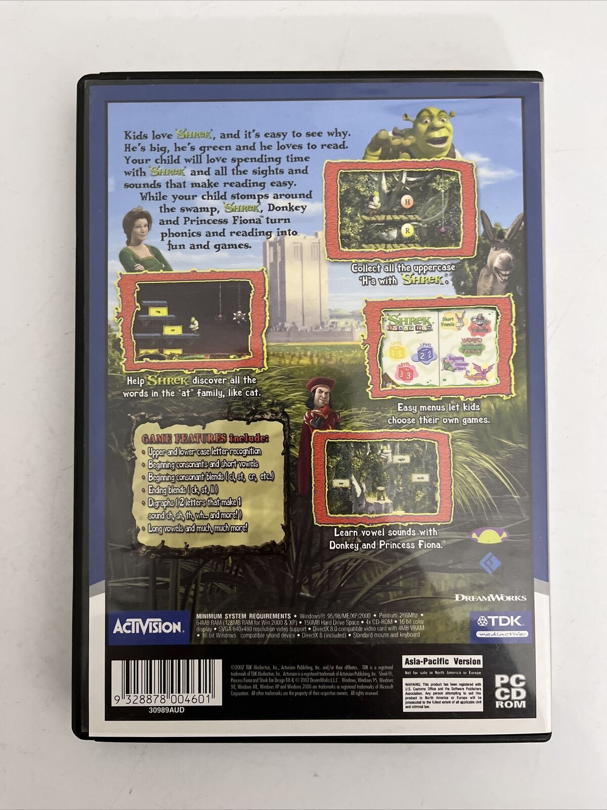 Shrek - Swamp Fun With Phonics PC Windows CDROM (2002)