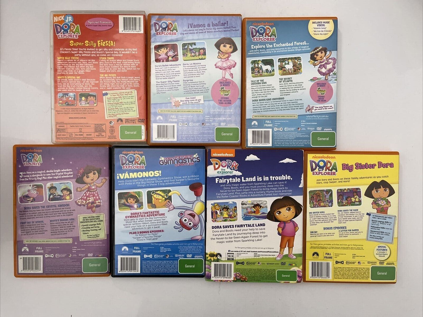 7x Bulk Lot Dora the Explorer DVD Region 4 – Retro Unit