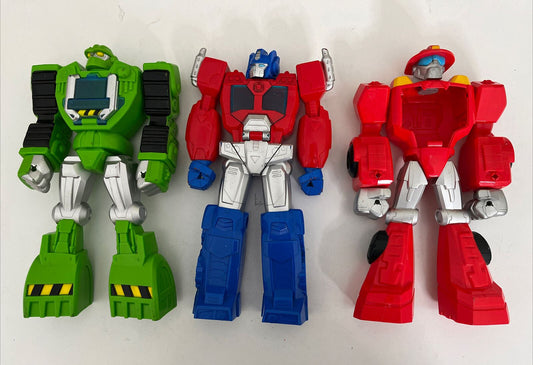 3x Hasbro Transformers Optimus Prime, Heatwave, Rescuebot Figures 2017