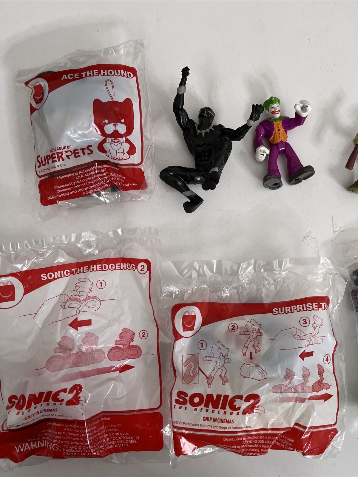 10x Bulk Lot McDonalds Hungry Jacks Promotional Toys Sonic Batman Minions