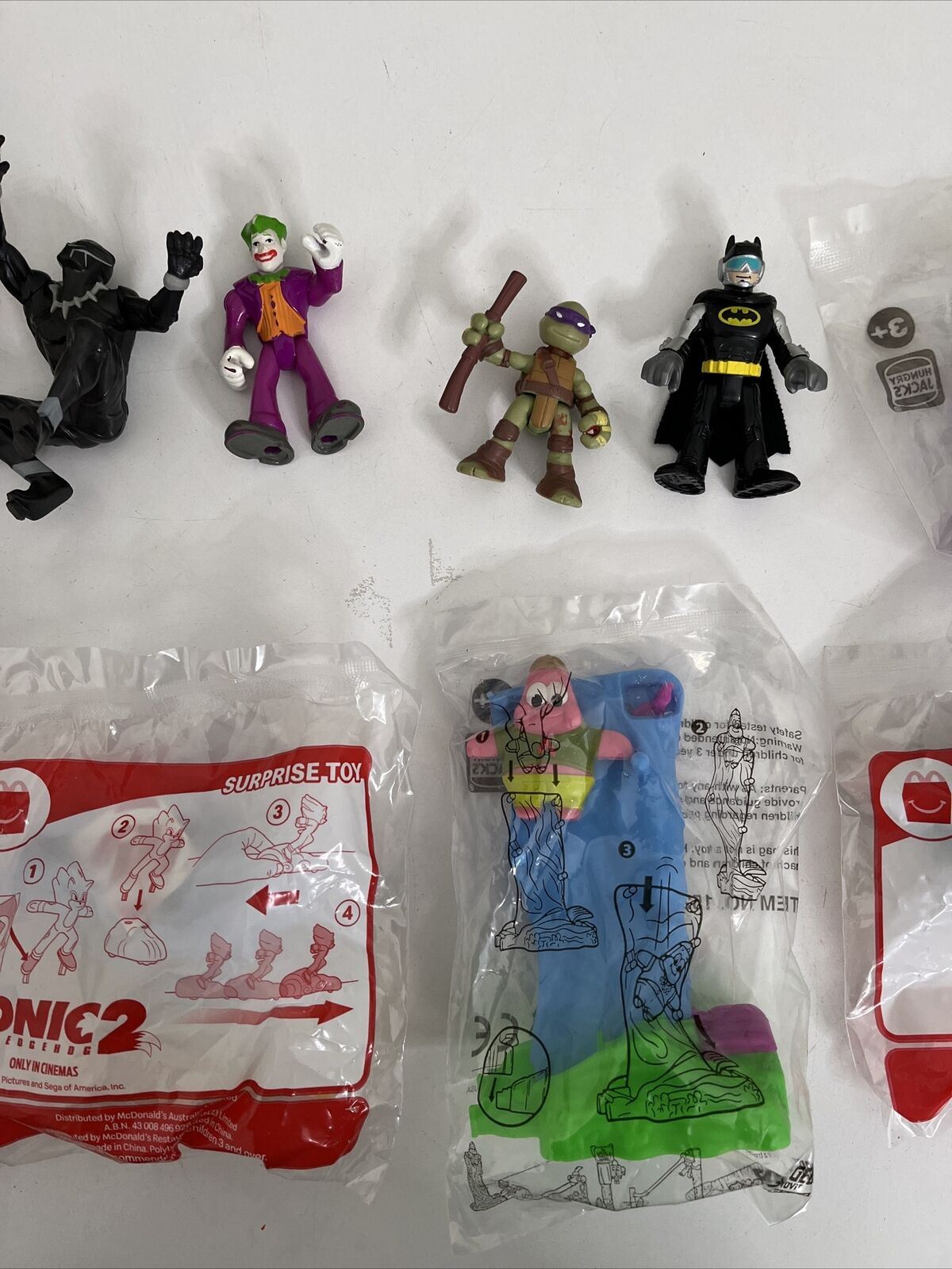 10x Bulk Lot McDonalds Hungry Jacks Promotional Toys Sonic Batman Minions