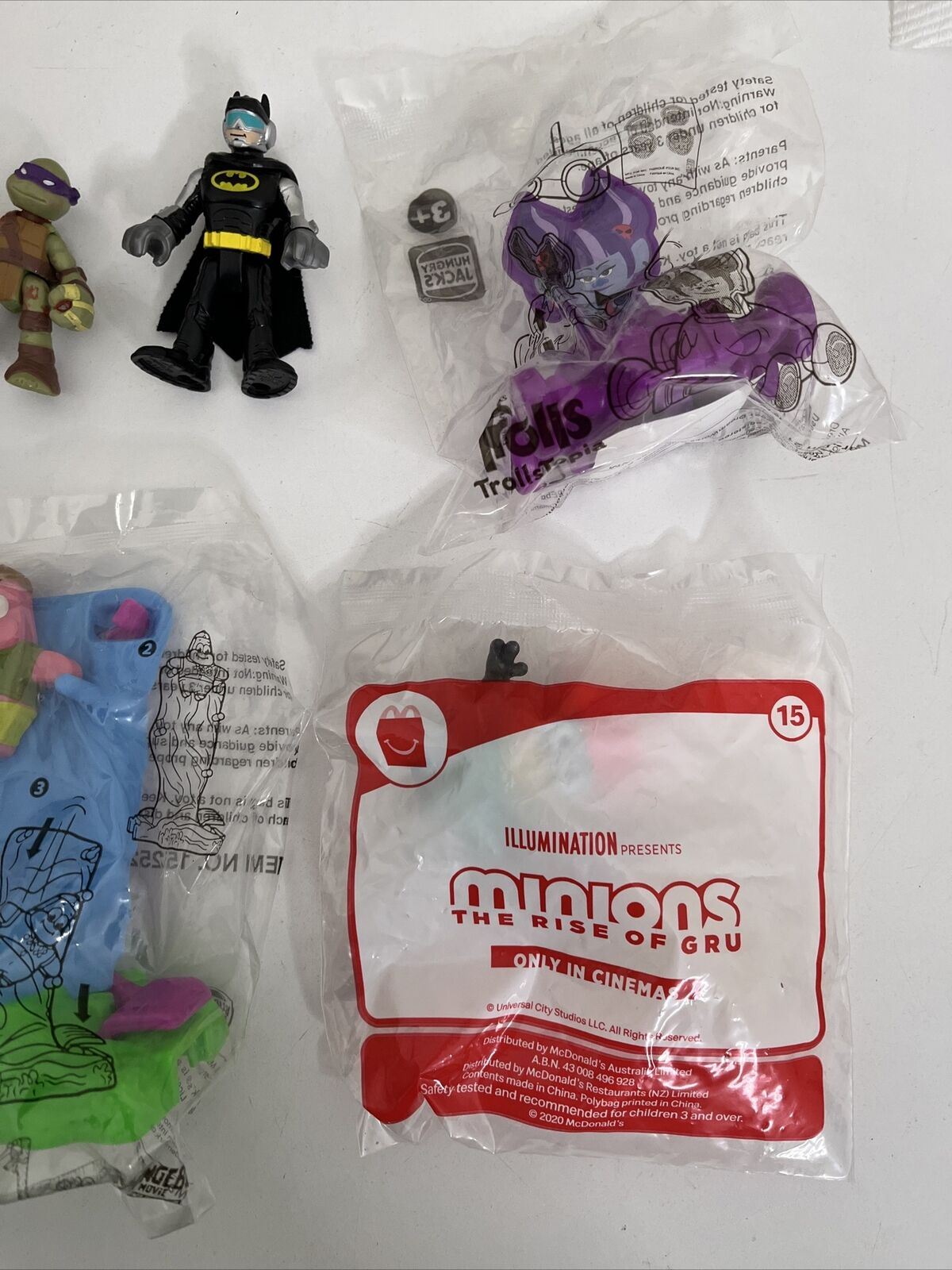 10x Bulk Lot McDonalds Hungry Jacks Promotional Toys Sonic Batman Minions