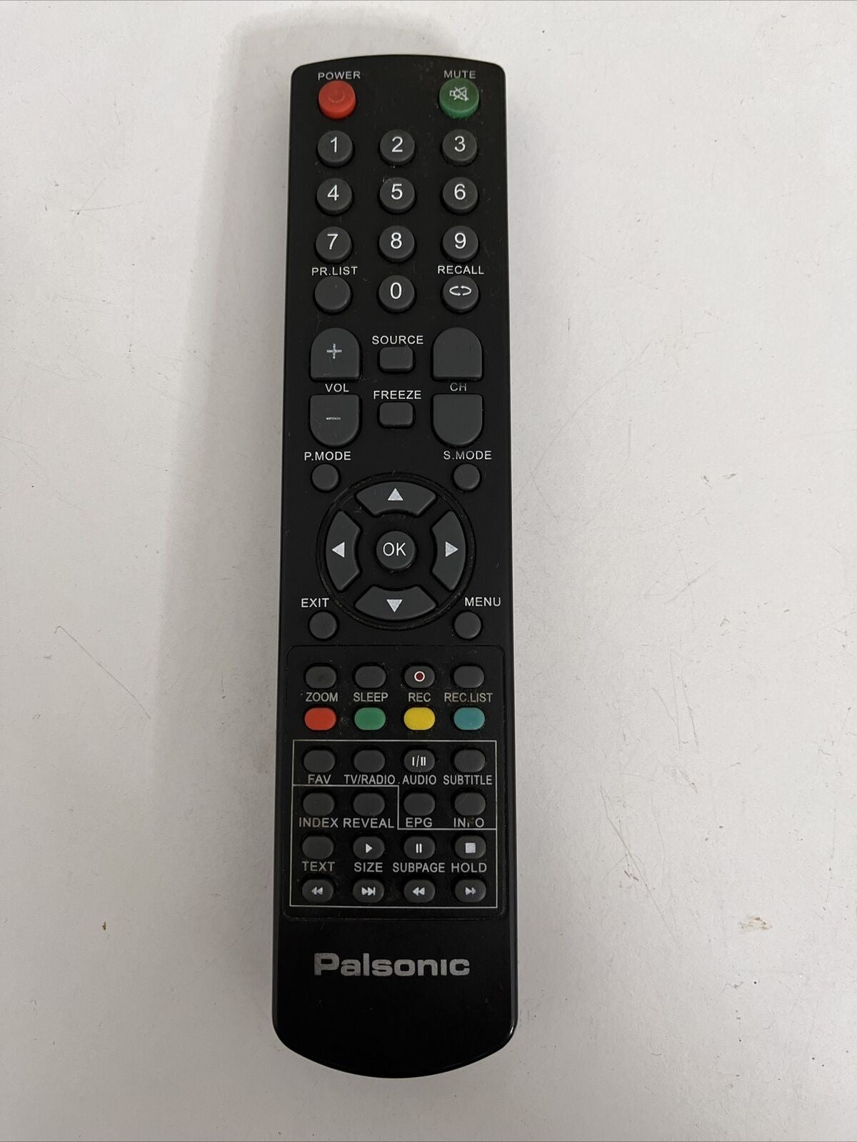 Genuine Palsonic TV Remote Control *Missing battery lid