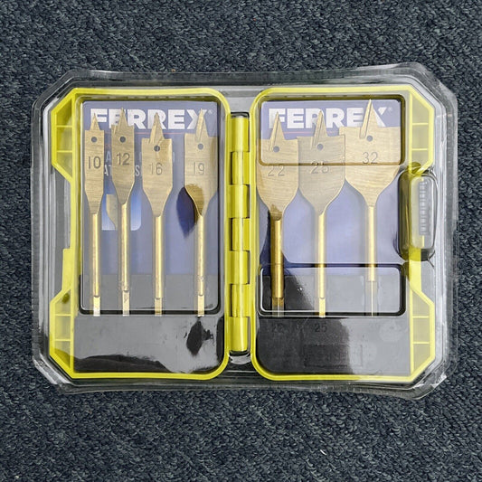 Ferrex 7 Piece Titanium Coated Flat Bit Set NEW