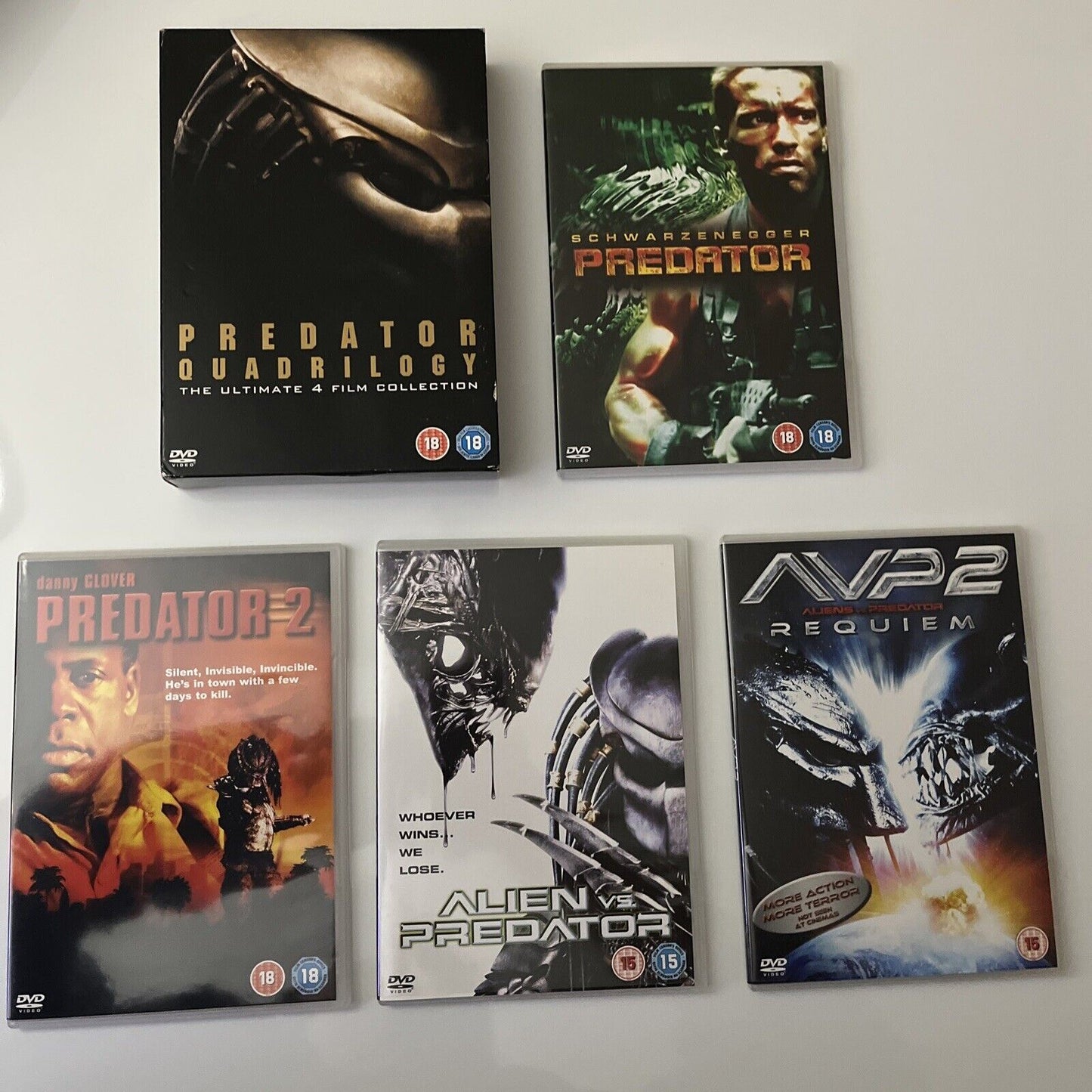 Predator Quadriology: Predator 1,2, Alien vs Predator 1 & 2 (DVD) Region 2