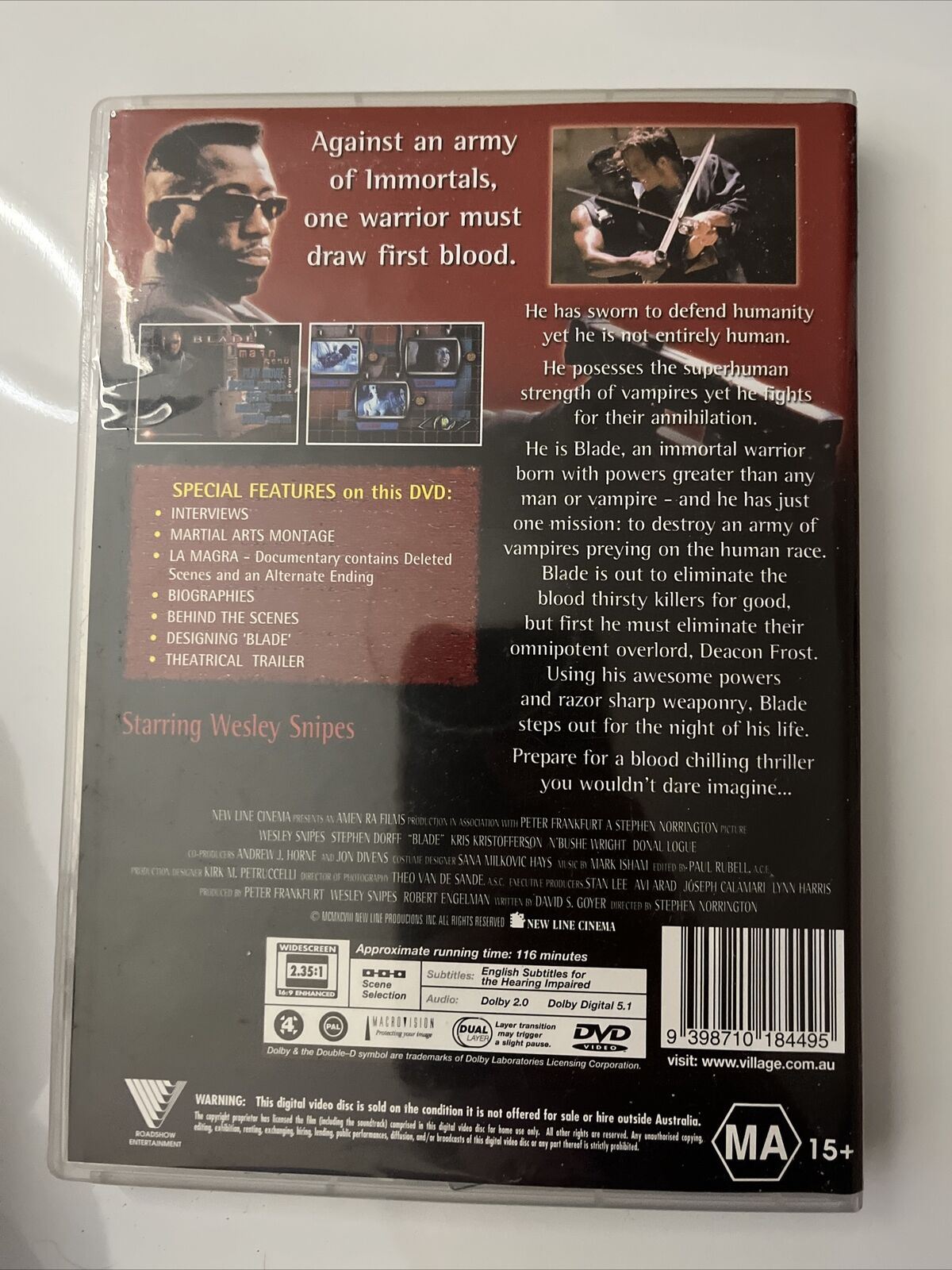 Blade Trilogy 1,2,3 - Steel Case Box Set Limited Edition (DVD, 4-Disc) Region 4