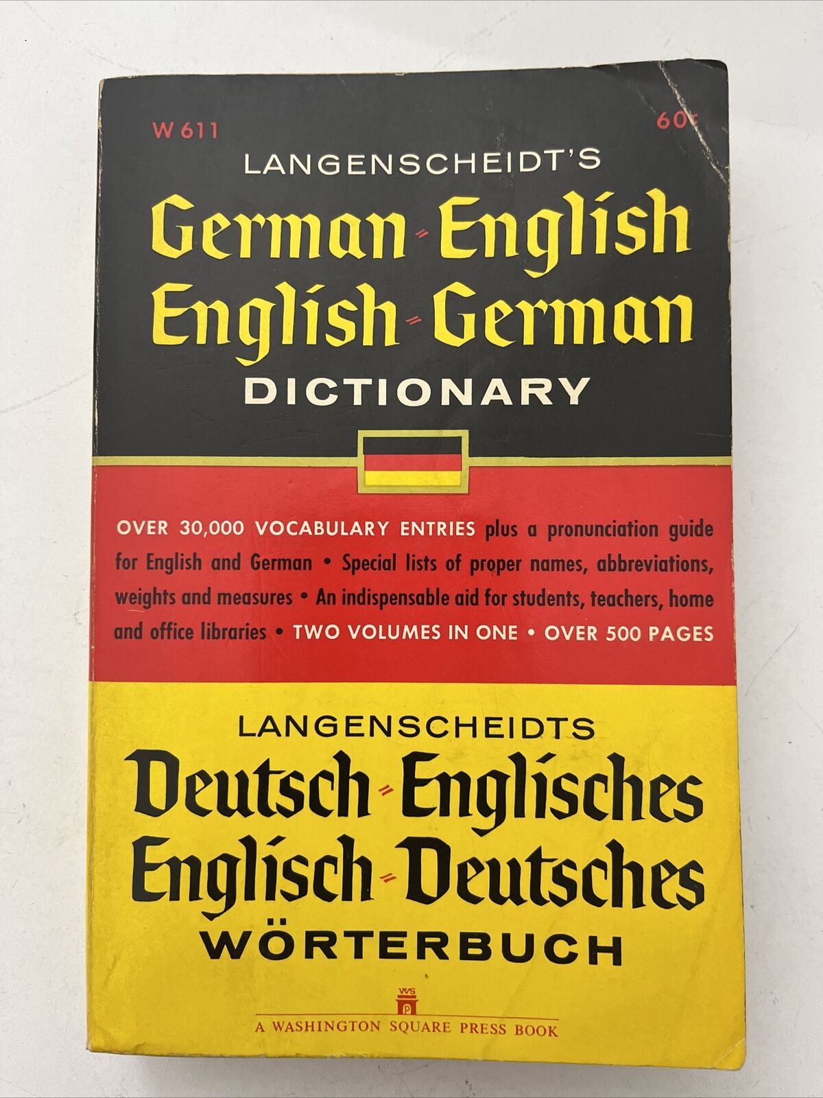 German Dictionary Printable Langenscheidt's German-English English-German Dictionary 1962 – Retro Unit