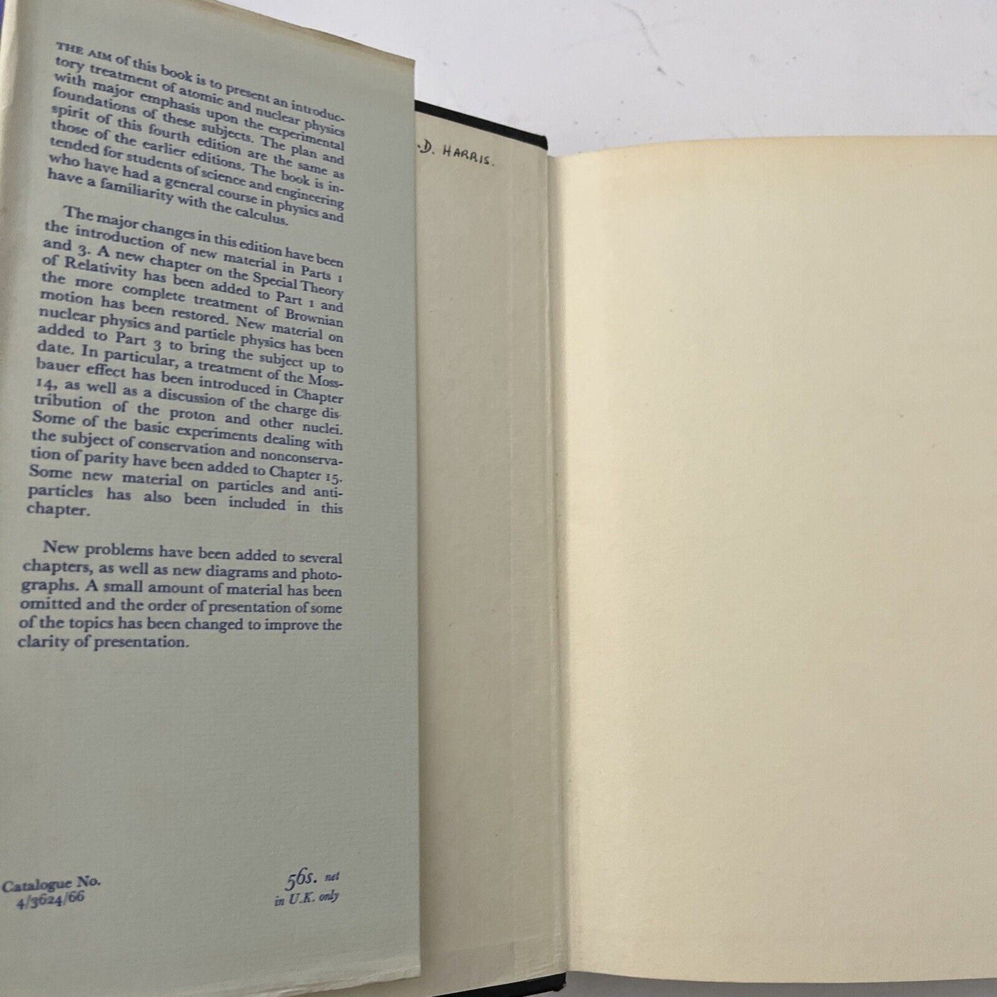 Introduction to Atomic and Nuclear Physics by Henry Semat 4th edition 1963 HC