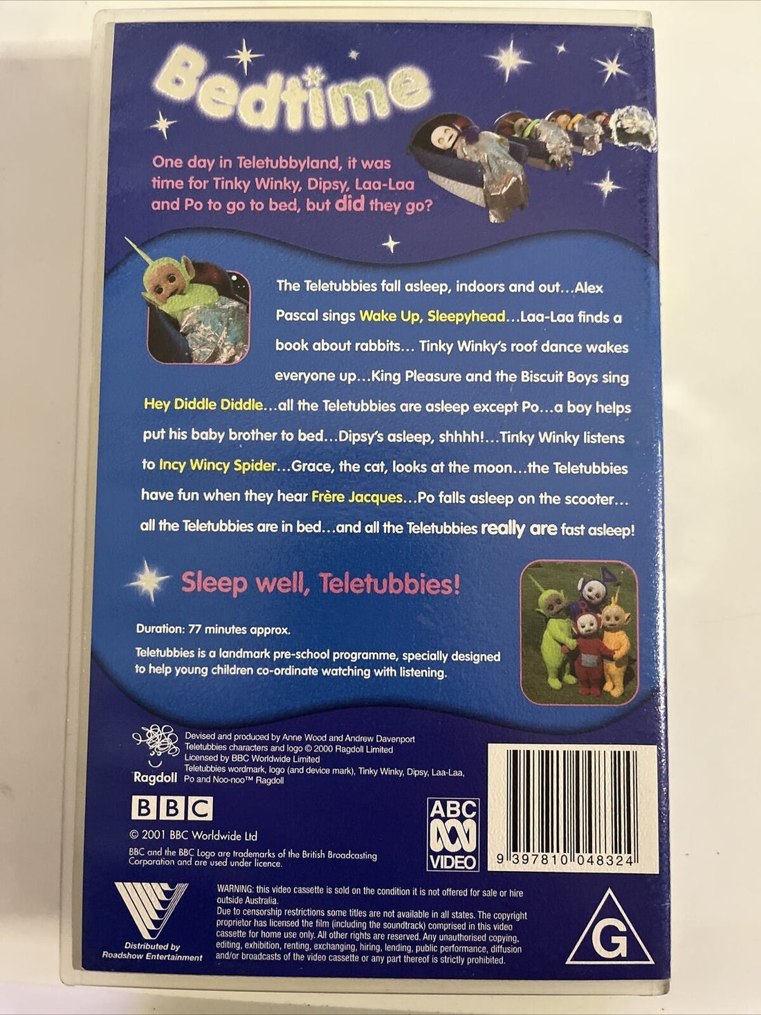 Teletubbies Bedtime VHS 2001 PAL BBC Retro Unit teletubbies-bedtime-vhs-2001-pal-bbc-retro-unit